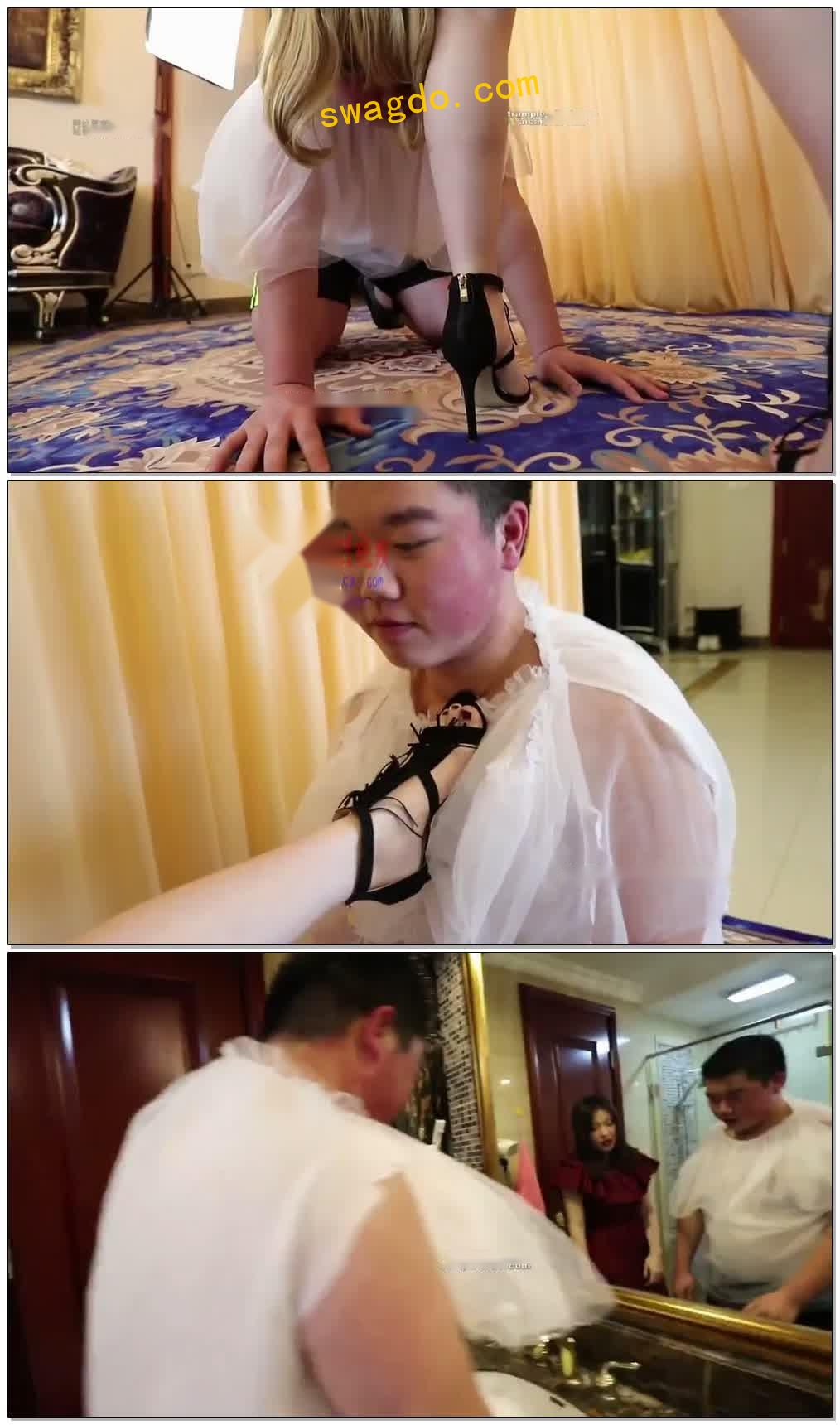 【采萱】男子误入女厕被羞辱，模仿女人，踢踹