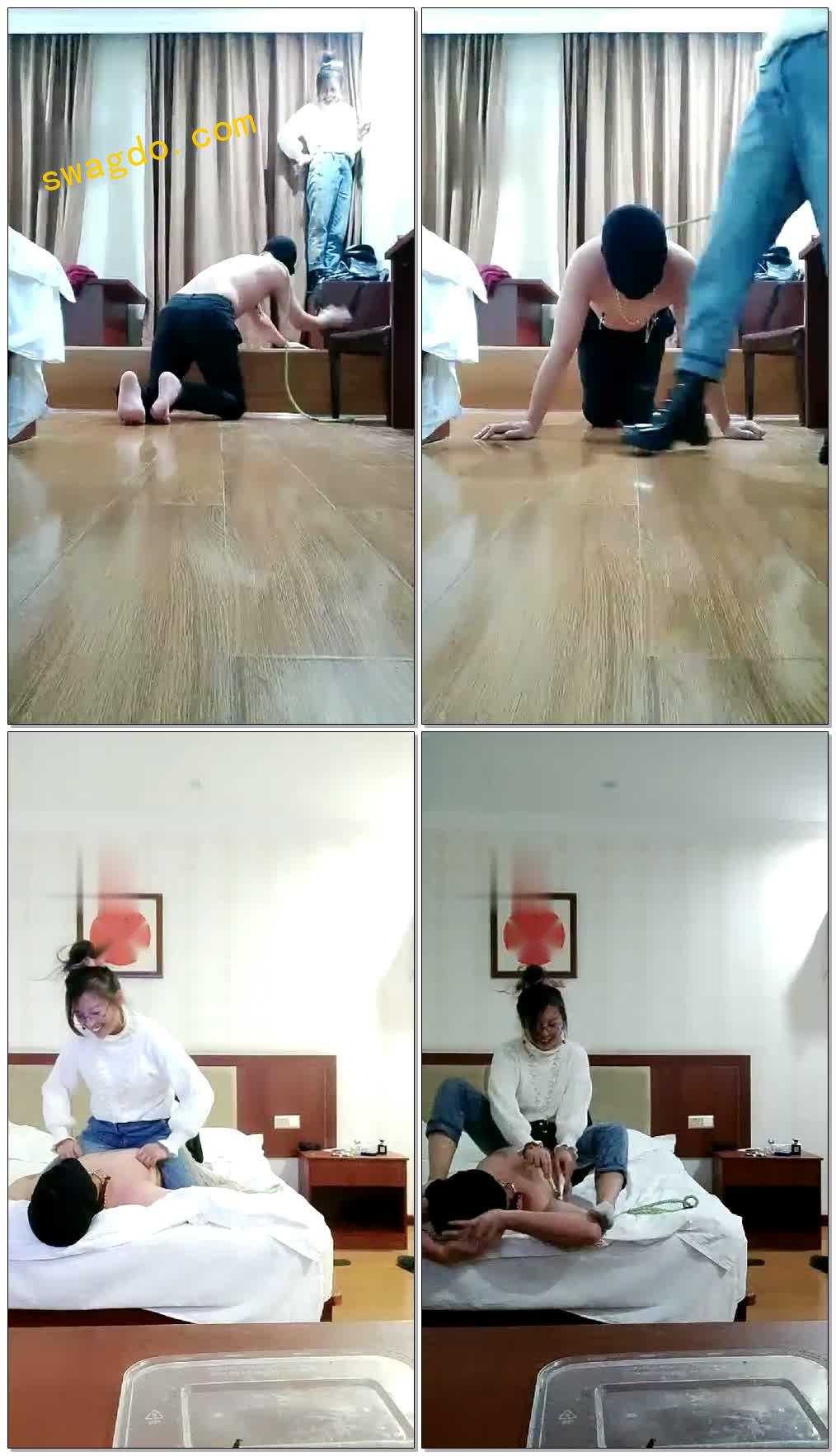 【Yaotiao女王】骑马踩踏钻胯遛狗虐乳【29分钟】