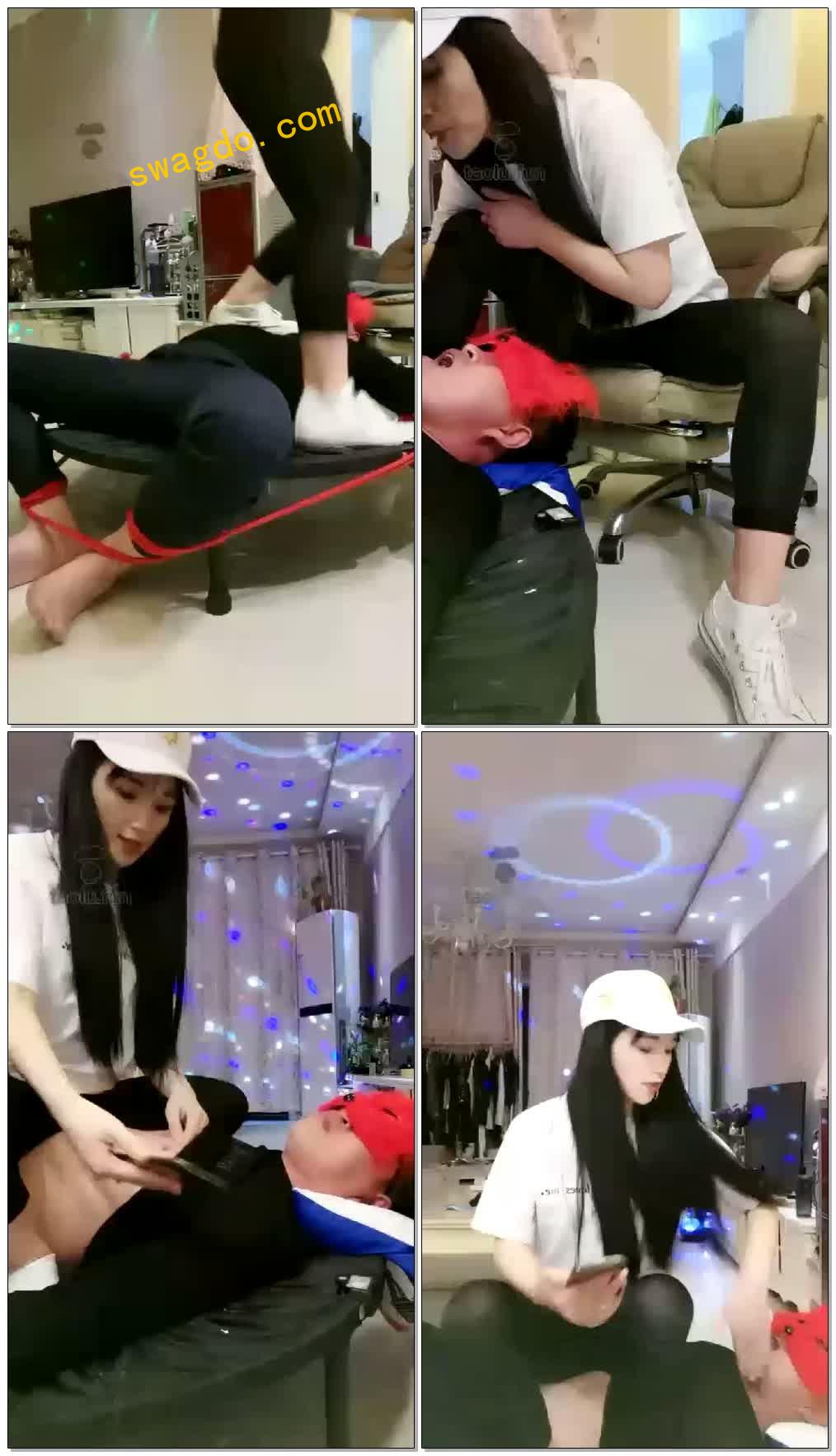 【Michelle傲雪s】小白鞋蹦床玩健身玩宠物（踩踏虐乳深喉）【31分钟】