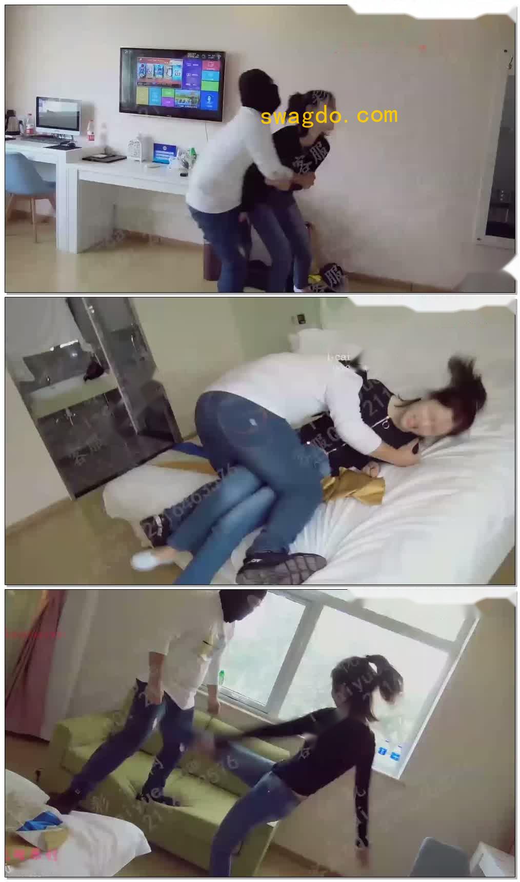 【晓时代原创】牛仔裤气质妹纸护士鞋狂暴虐裆！【26分钟】【标清】