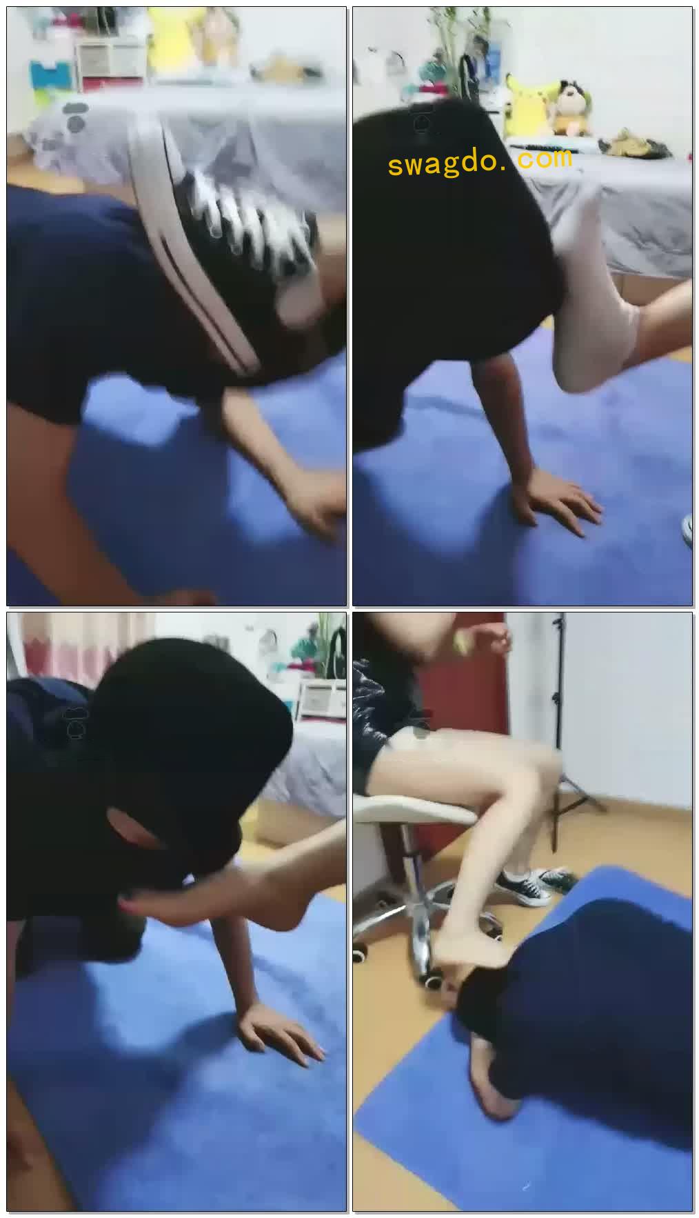 【vivian婷】帆布鞋棉袜调教贱狗，全体重踩踏【24分钟】【高清】