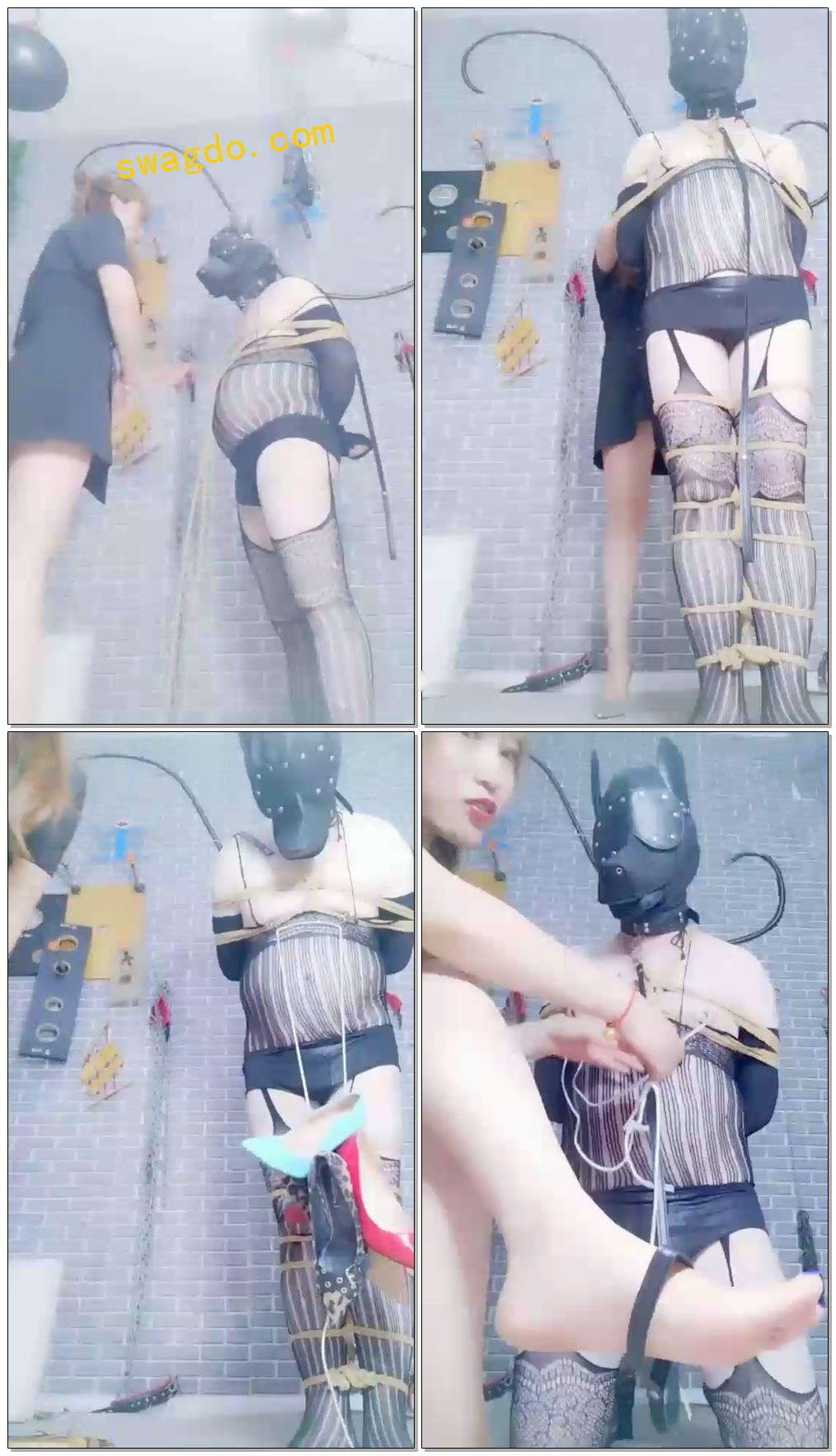 【傲娇小主】捆绑强制，乳头挂高跟【65分钟】【标清】