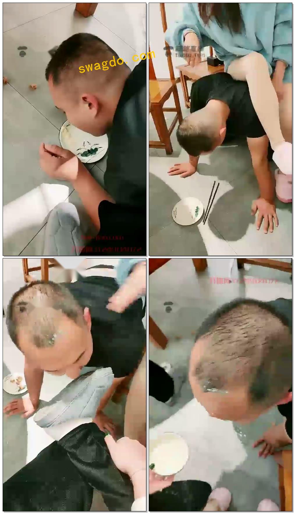 【郑州之卿S】饭店桌下偷吃的小贱狗【18分钟】【标清】