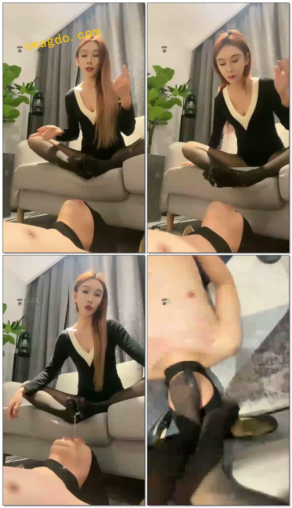 【伊茜】神痰三部曲1-黑丝喂痰，经典拉丝垂挂，挑战他说他能吃好几斤【47分钟】【高清】