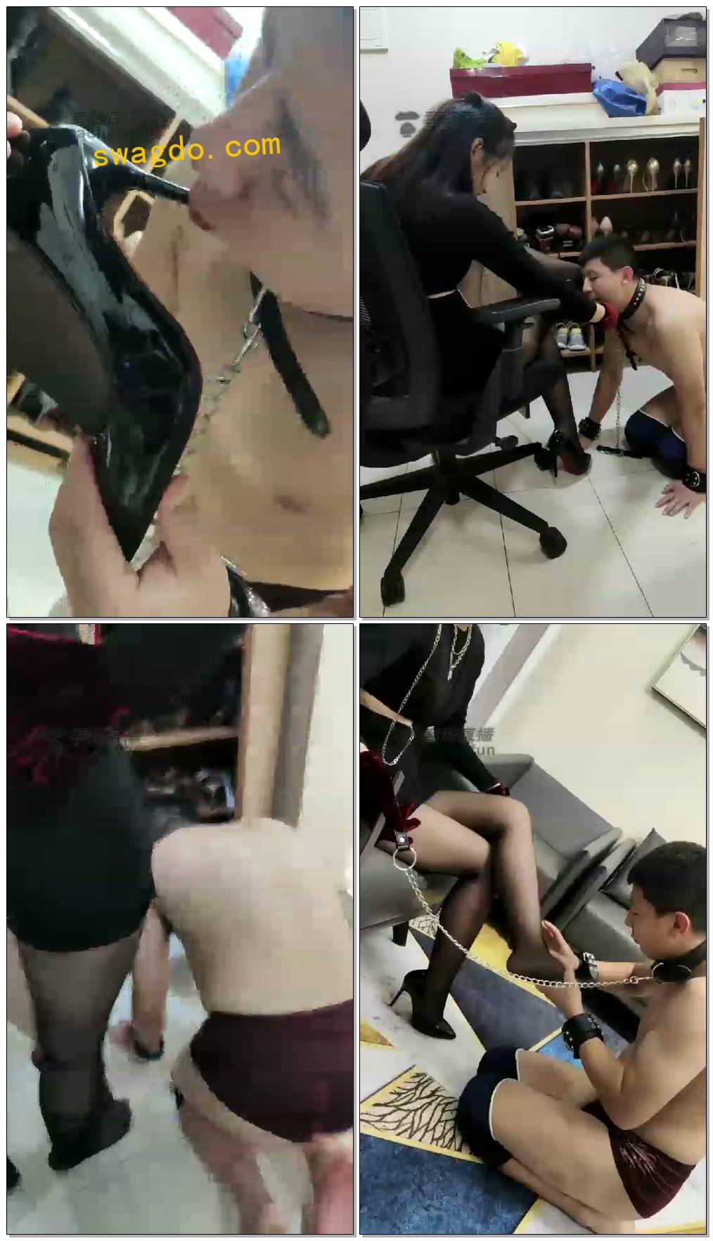 【涵涵11s】黑丝黑高调教小贱狗，骑马舔鞋揪耳朵【20分钟】【高清】