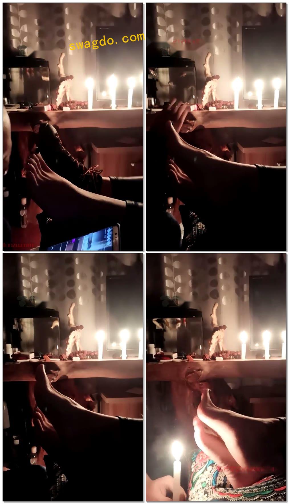 【女王菲主】停电不影响闻棉袜臭脚【43分钟】【标清】