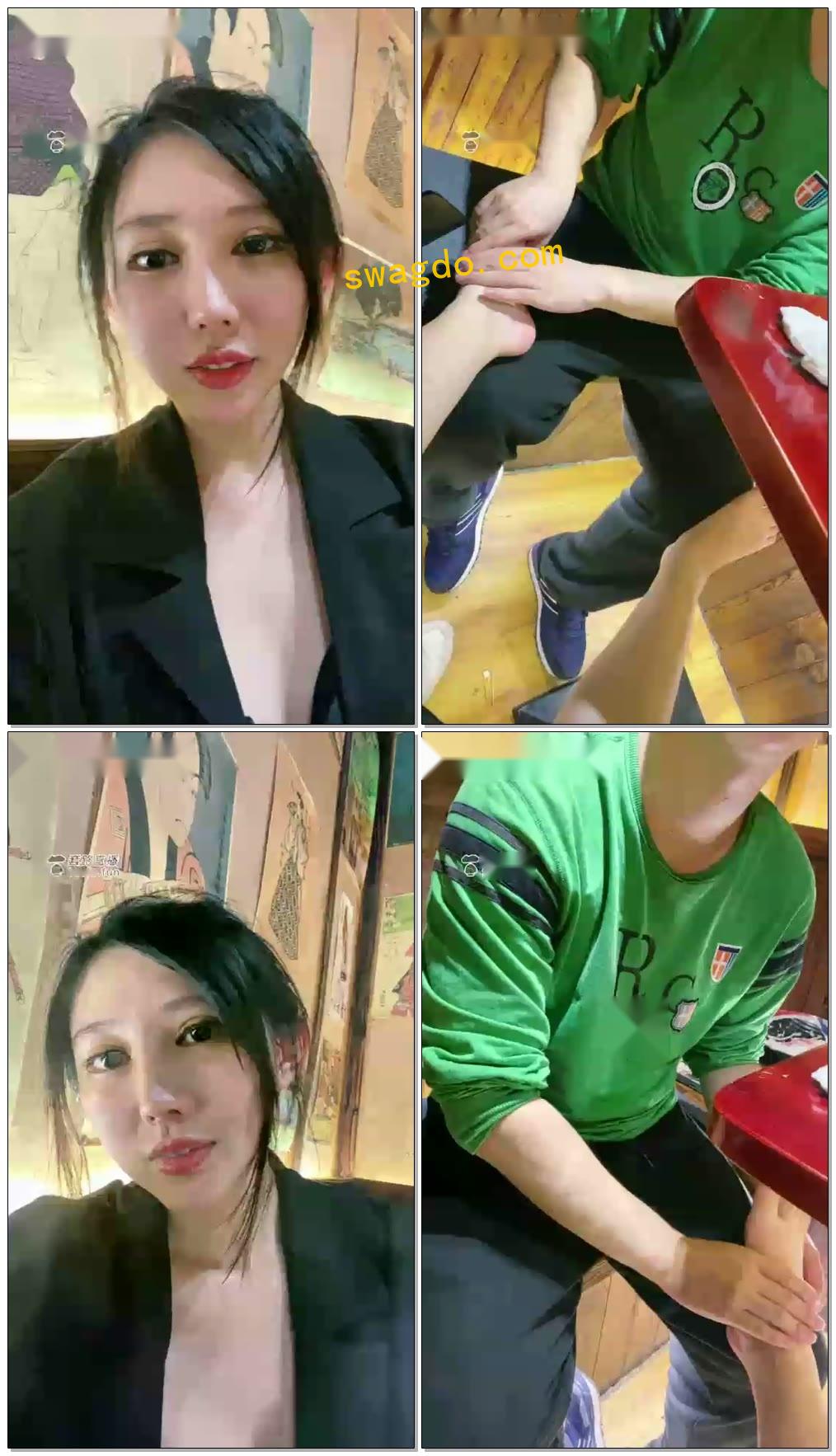 【上海芭比】学弟餐厅户外按摩脚【47分钟】【高清】