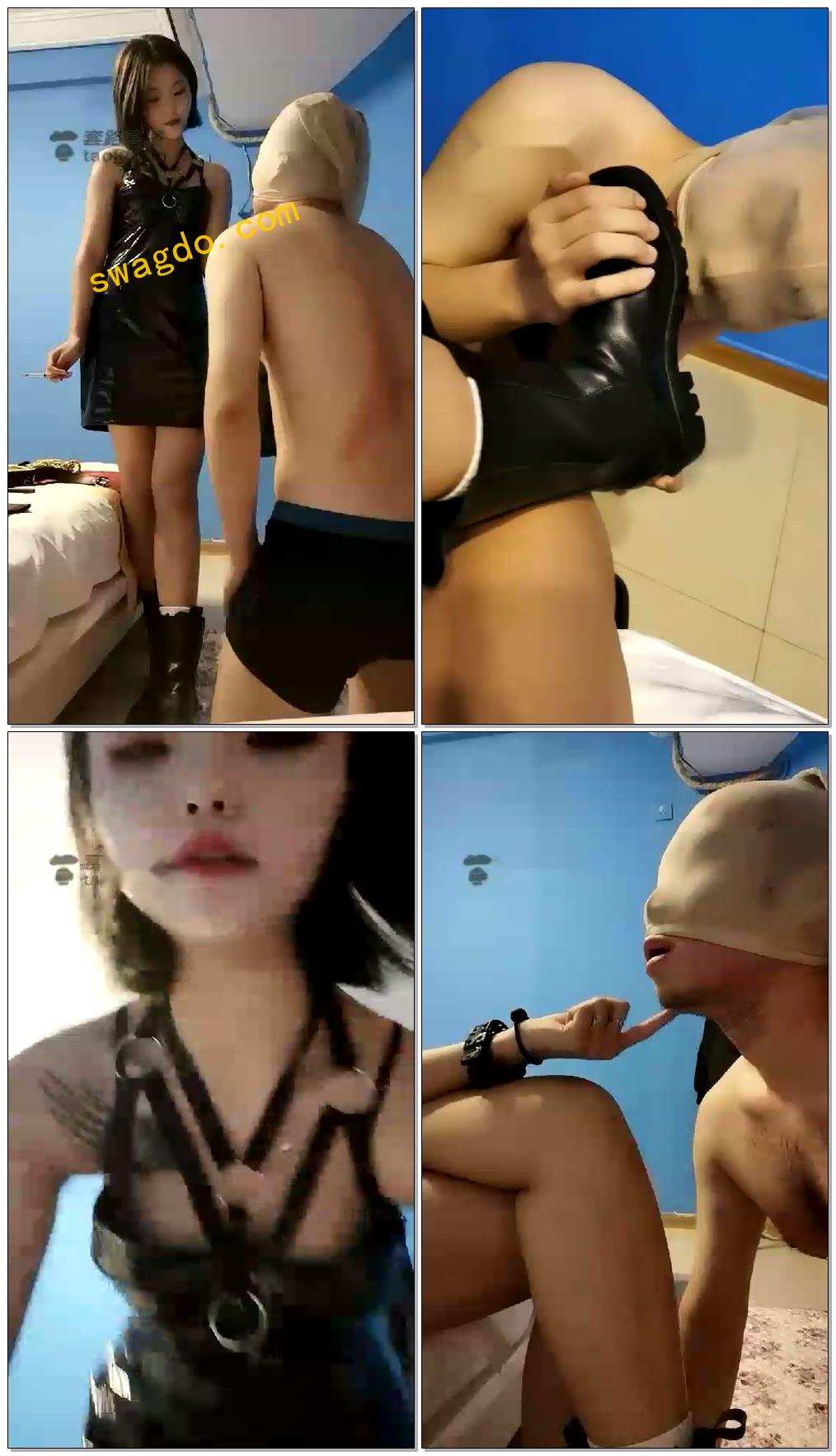 【夏馨S】调教型m，白袜、踢裆、耳光、口舌、鞋子、踩踏虐暴学生狗【25分钟】【高清】