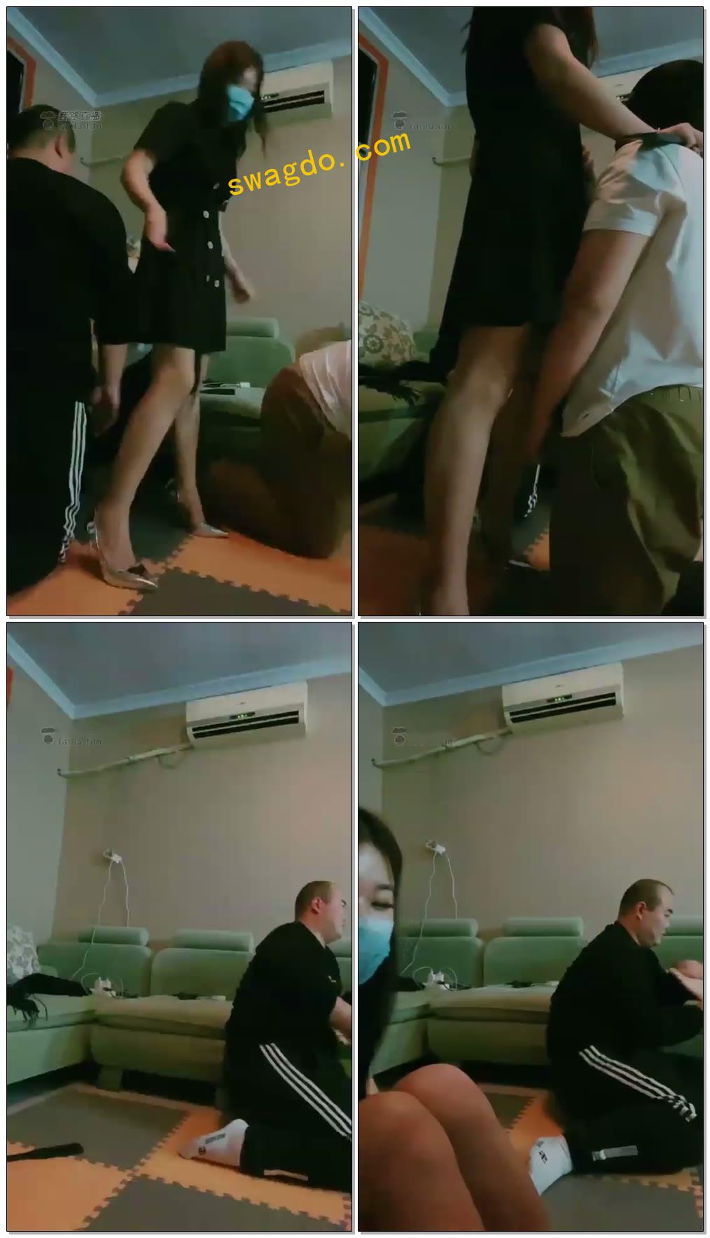 【不甜S】双s换狗调教，姨妈圣水，比赛耳光，踢裆【30分钟】【标清】