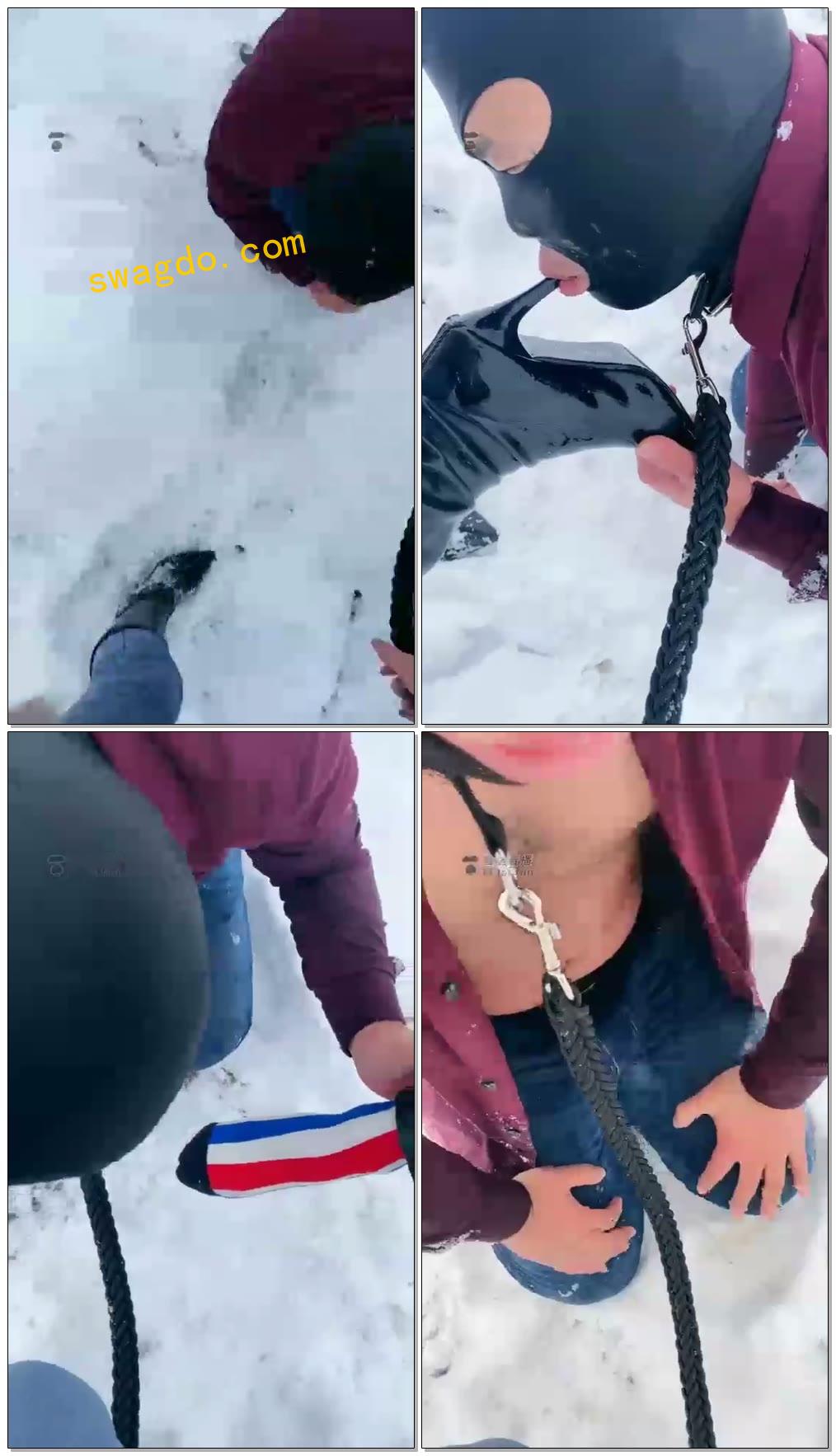 【思诺S】和妈妈学弟野玩，舔高跟上的雪好羞辱【47分钟】【标清】