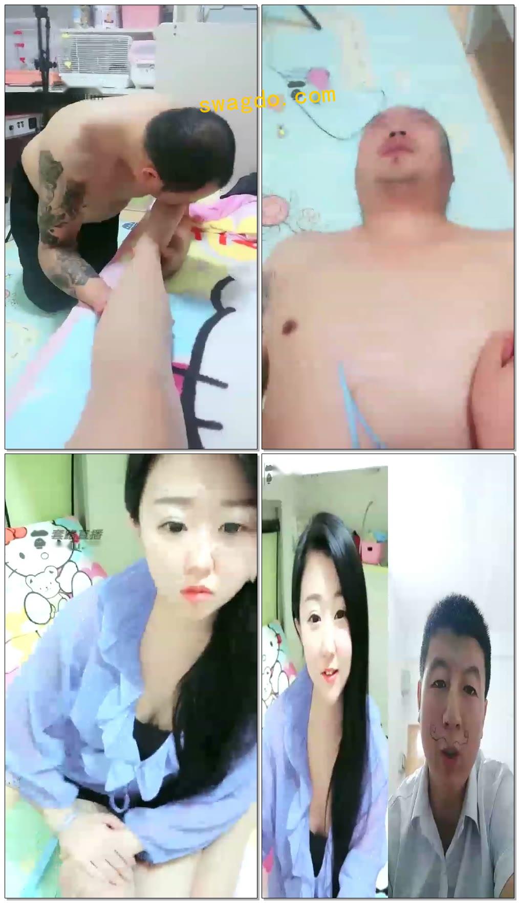 【白冰冰】直播舔脚舔丝袜【55分钟】【标清】