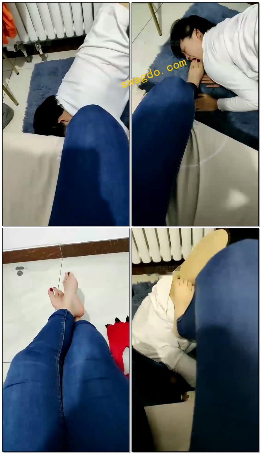 【冰女王】女奴日常，绿袜子，伺候洗脚【61分钟】【标清】