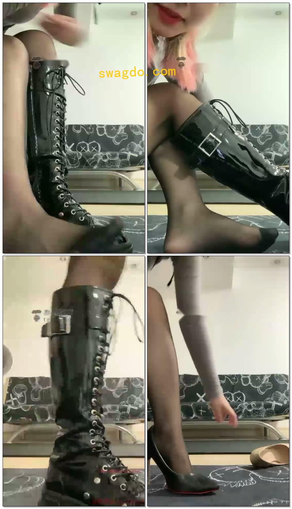 【00后番番S】长靴黑丝足秀诱惑【35分钟】【标清】