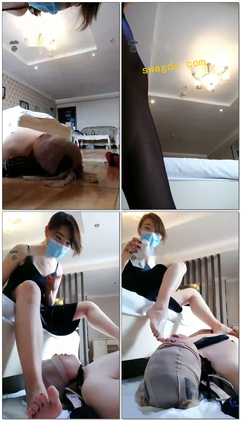 【暖狐S】新人第一次，钻胯踩踏恋足耳光，黑丝喂食裸足洗脚水，内容丰富【72分钟】