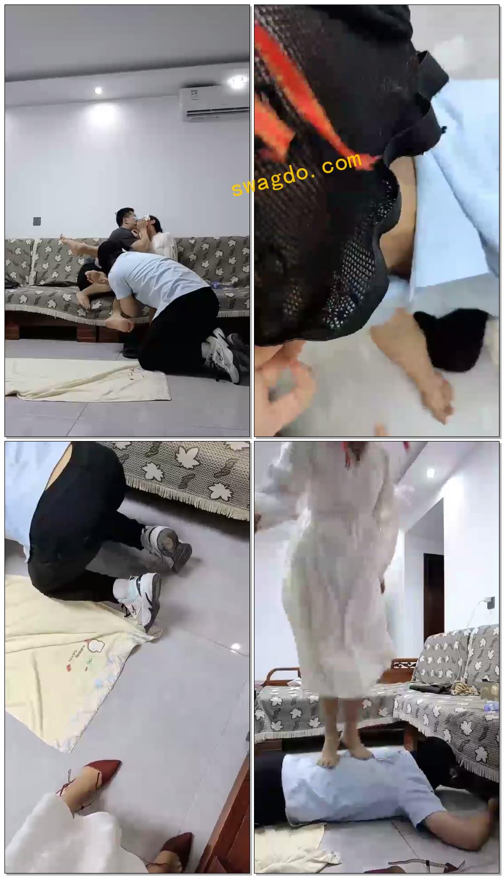 【情侣羽落S】圣水泡面包，舔鞋底，口水【56分钟】