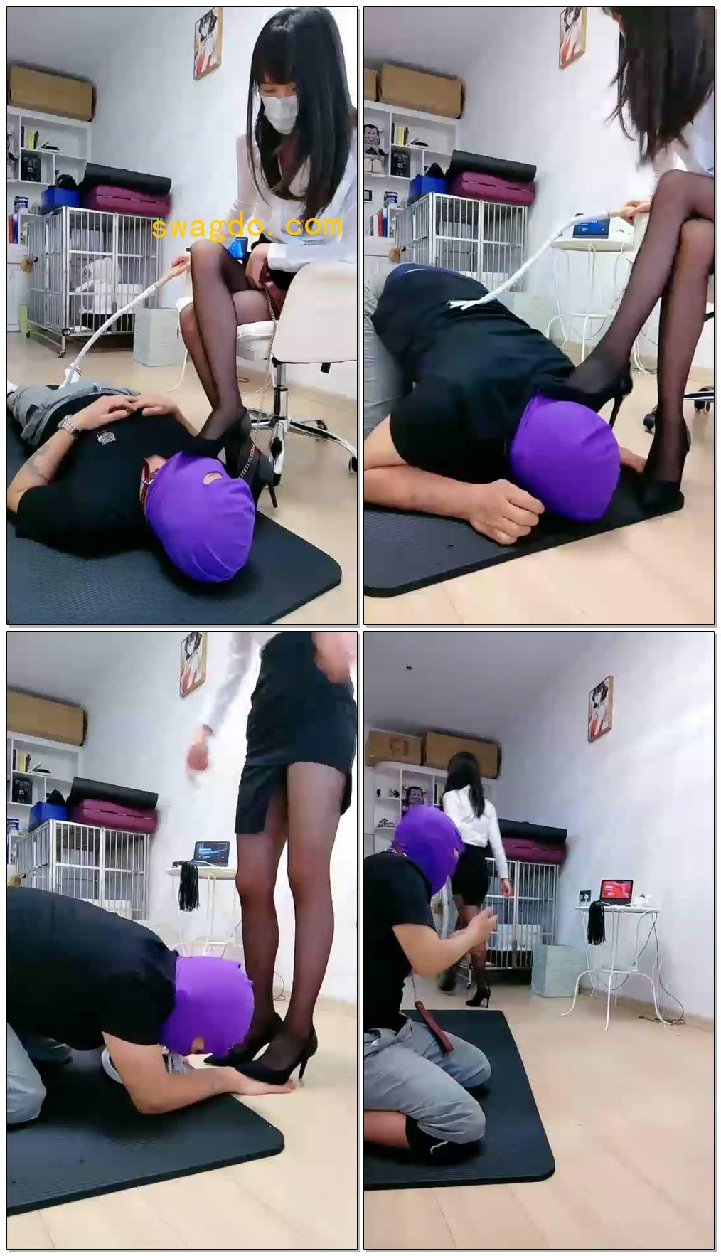 【暴力美学s】OL黑丝玩狗，黑丝脚特制西瓜，高跟踩手，鞭子抽打【62分钟】