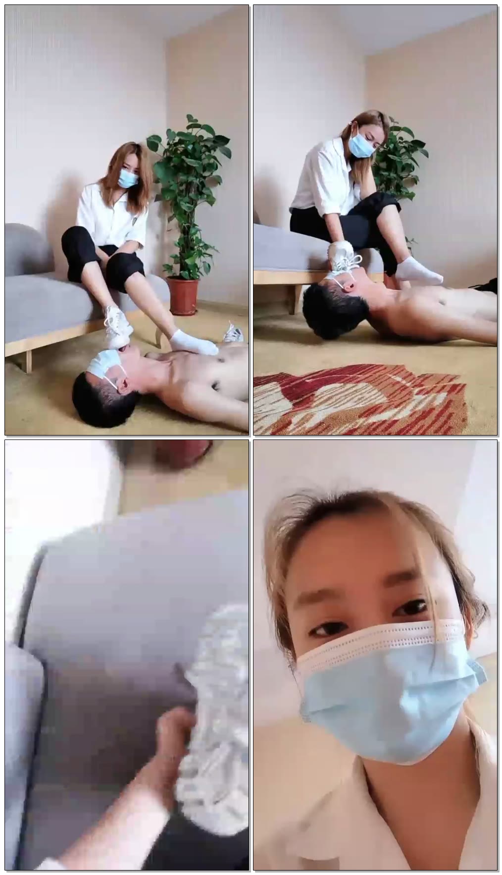 【杳杳小主s】脏球鞋玩死披着人皮的骚狗，深喉玩出血【54分钟】