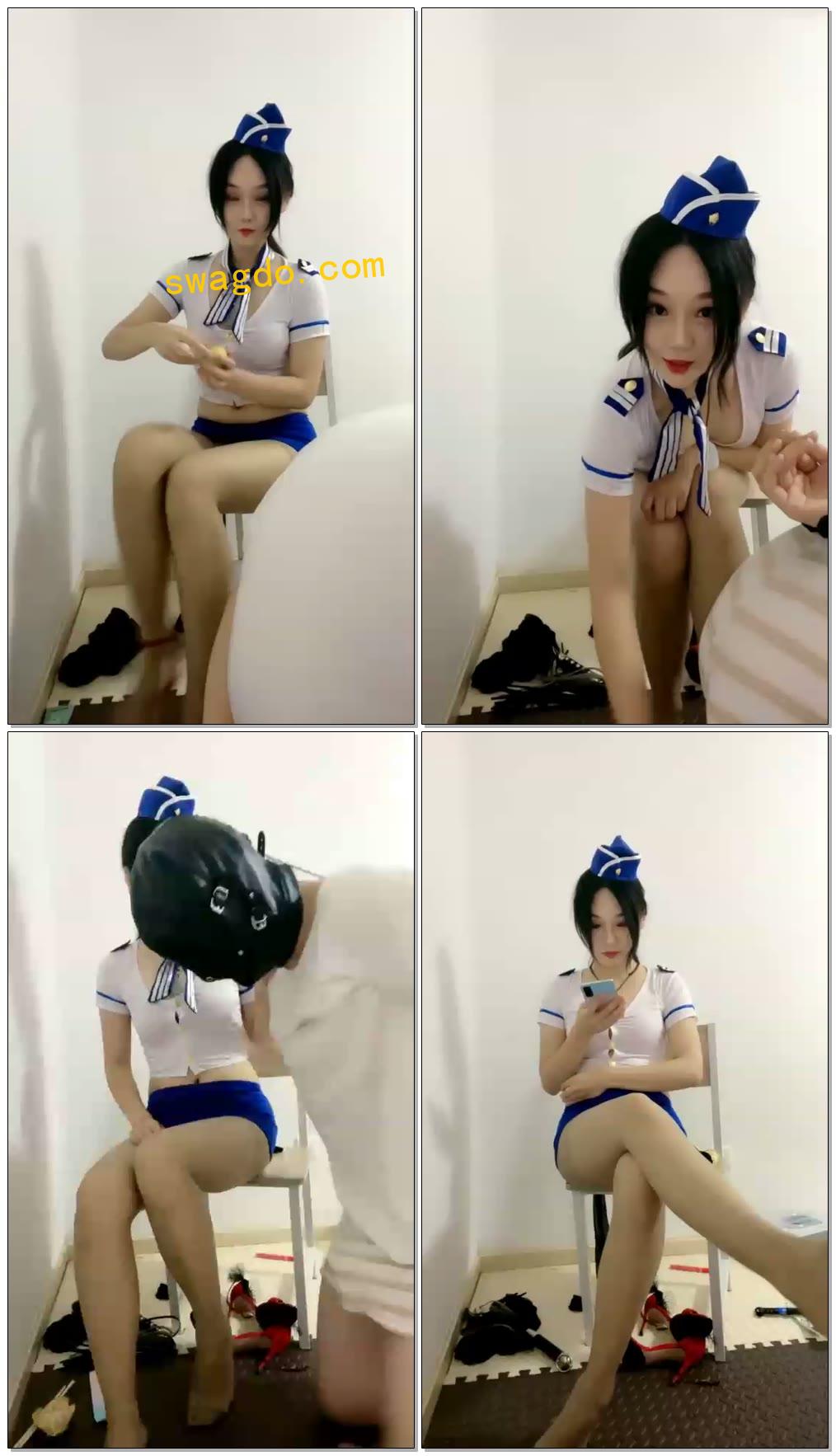 【倾慕s】绿m狗潜入漂亮单身空姐邻居家偷原为被严惩喂食【62分钟】