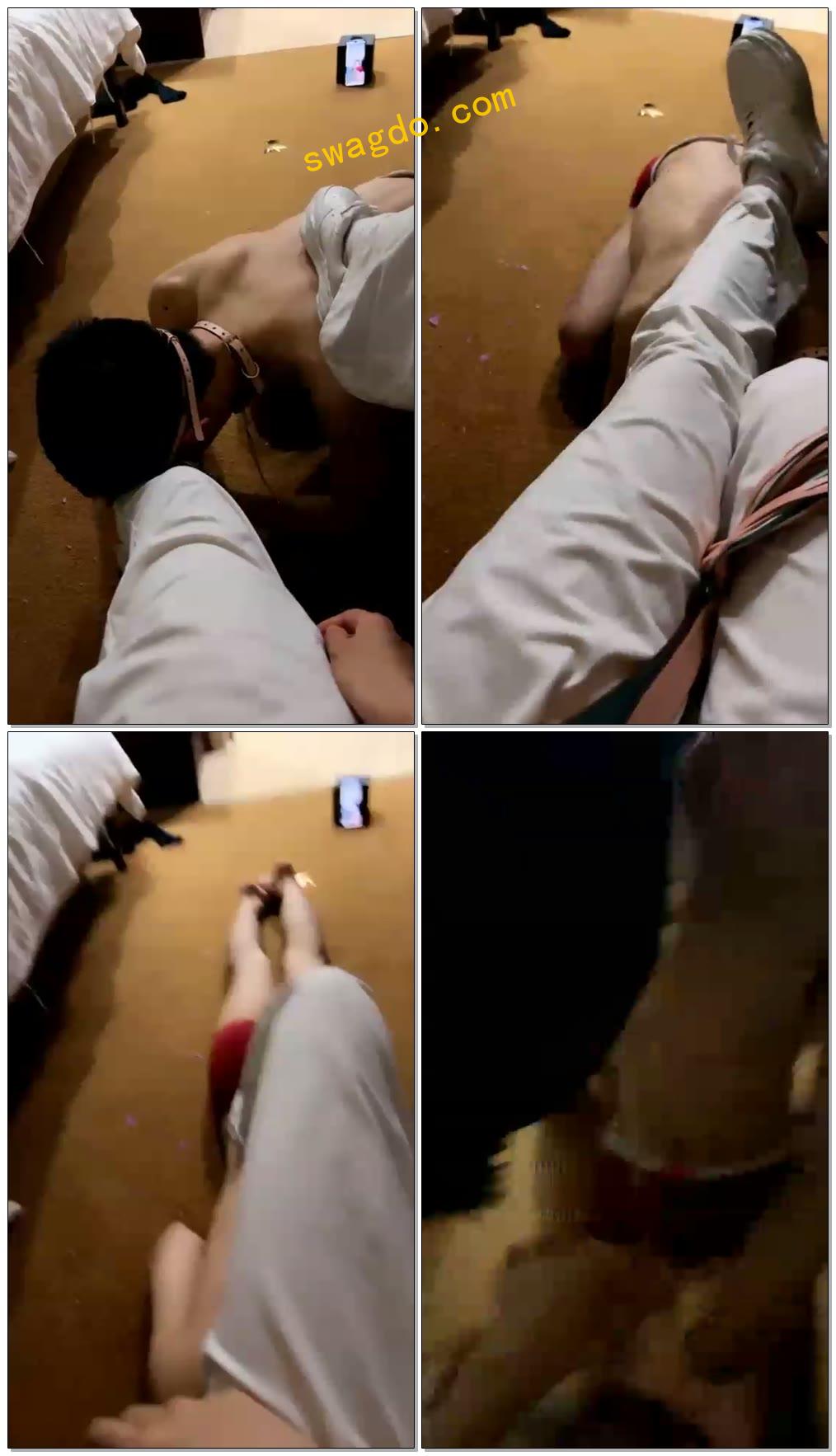 【春山空野】舔鞋舔脚圣水耳光暴打踩踏（独）【18分钟】