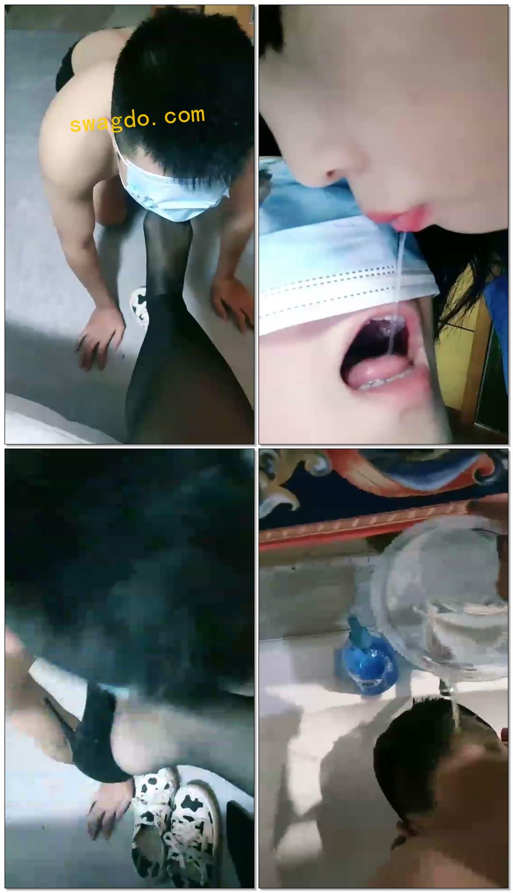 【小希女王】惩罚贱狗，黑丝高跟踢裆，圣水洗狗头【22分钟】