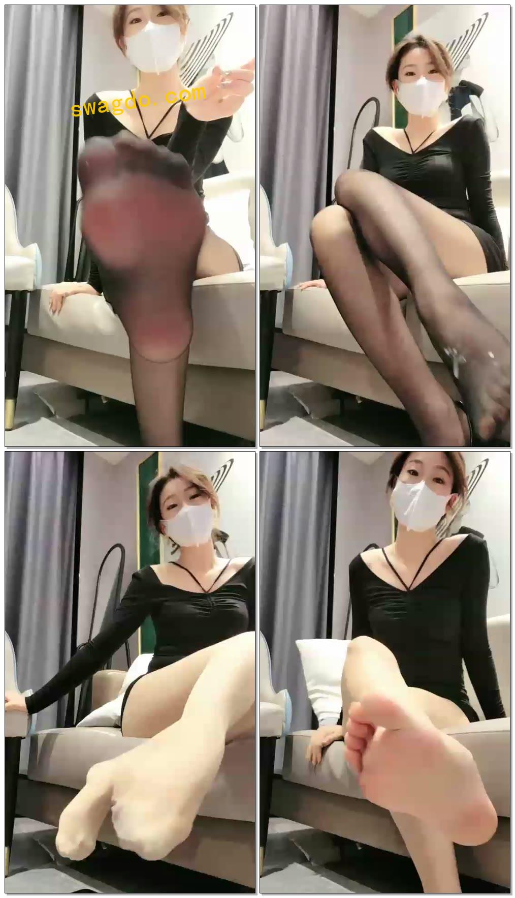 【禾未S】第一视角肉丝裸足红绿灯黑丝炸废物【52分钟】