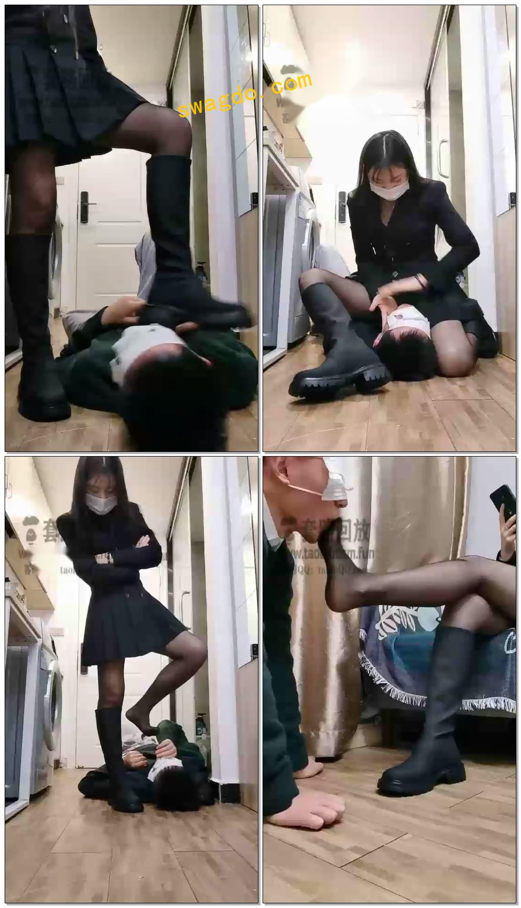 【梵高】（御严s）全体重踩踏+坐脸+T档+黑丝长靴【59分钟】