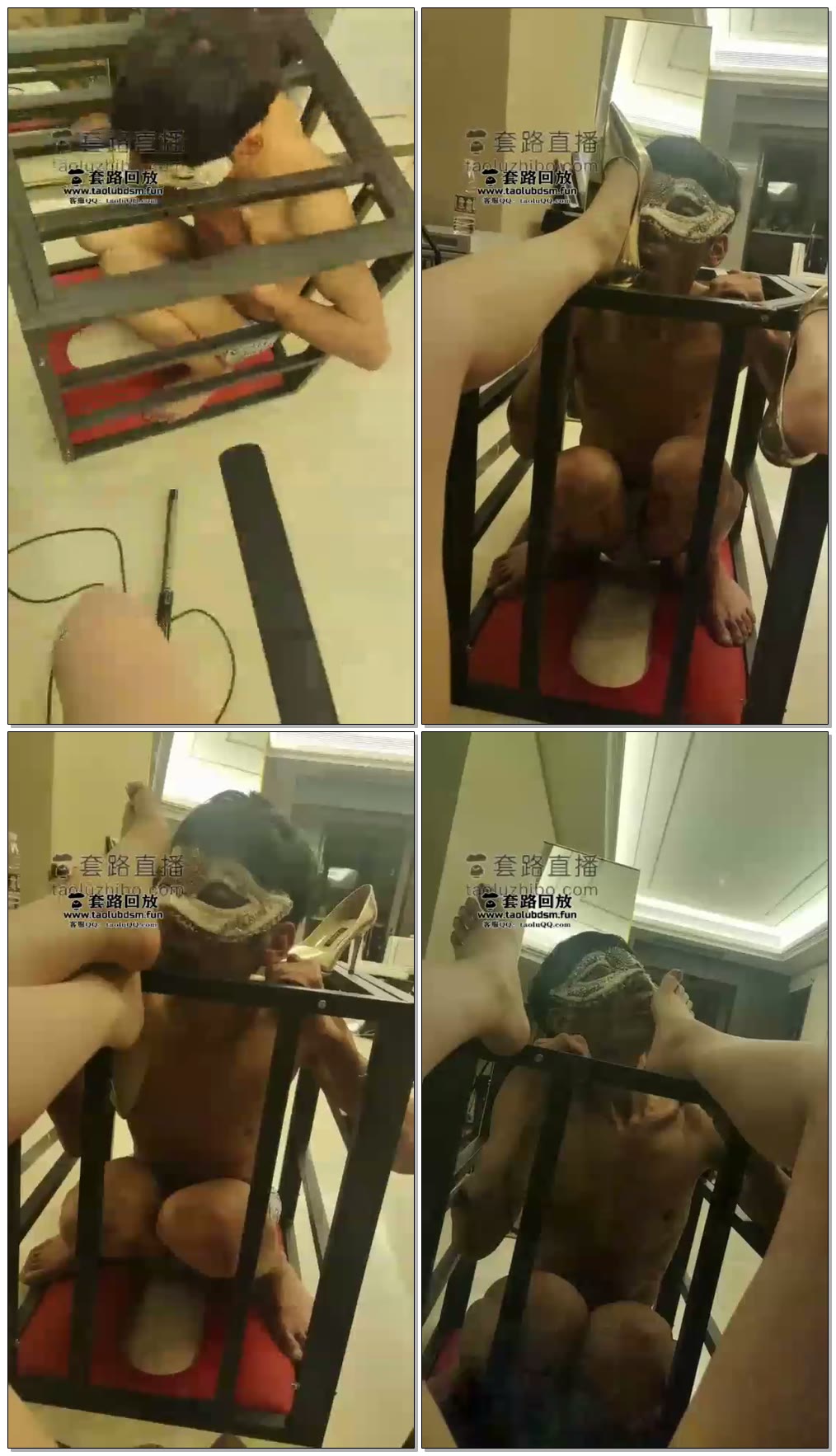 【双子姬】平安夜的家奴，舔脚刷鞋被数据线窒息教育性抽耳光口水【39分钟】