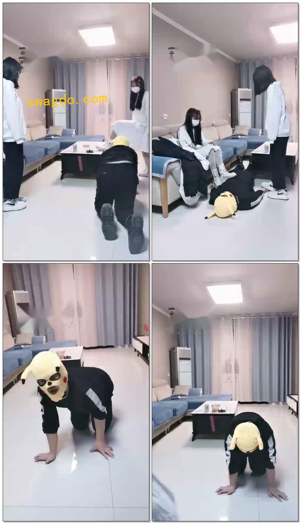 【与精神小妹的那些事】被三个素人小妹暴打，羞辱【25分钟】