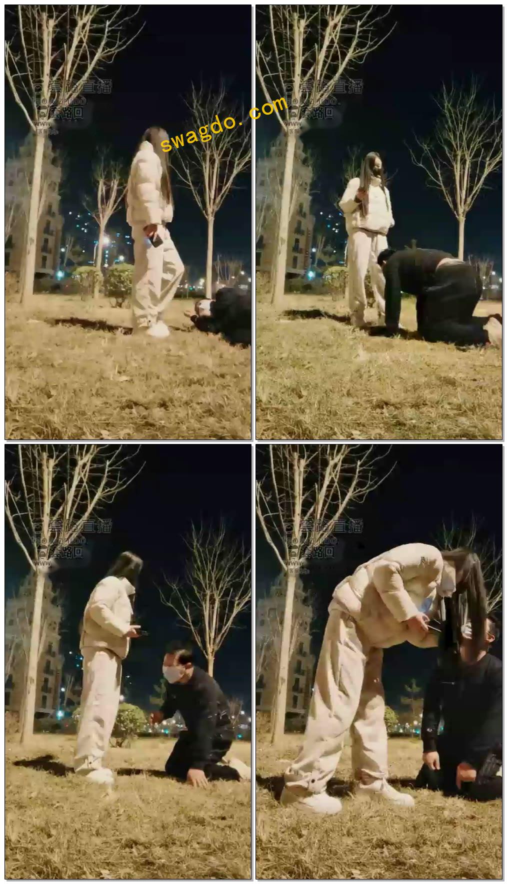 【猫神大人】户外调教暴打猥琐男【20分钟】