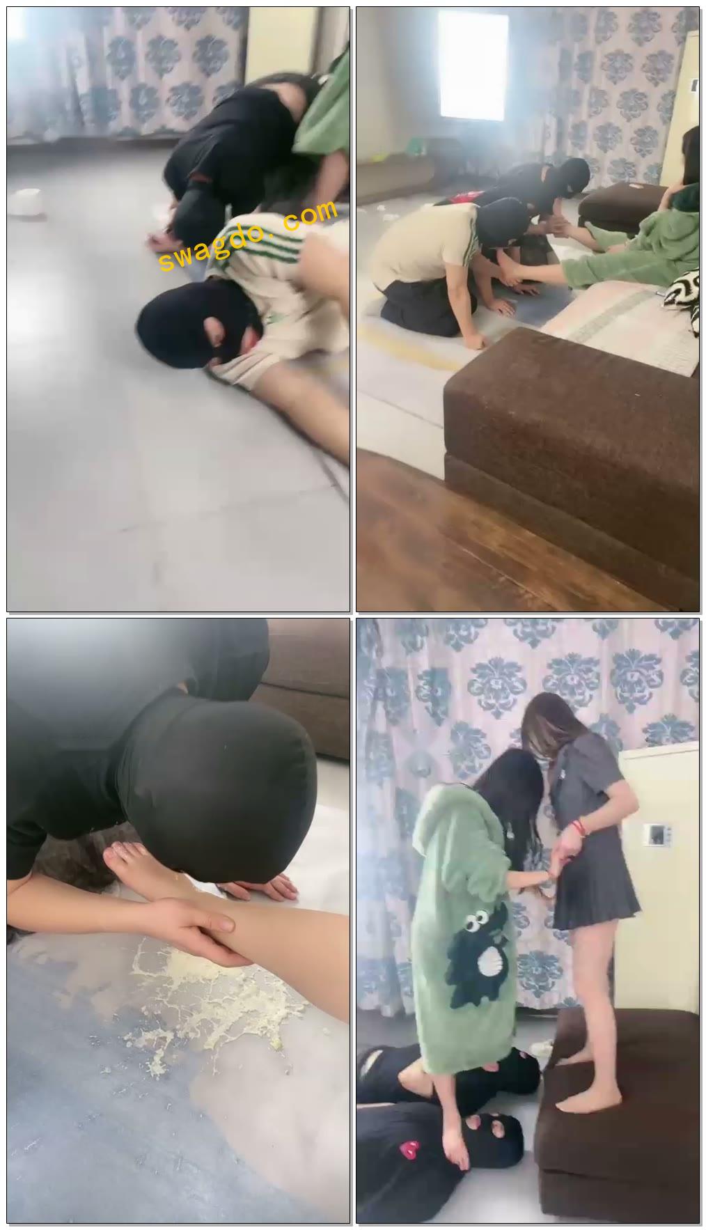 【领主老大】女奴直接红金奴下奴，全体重深喉呕死双狗【48分钟】