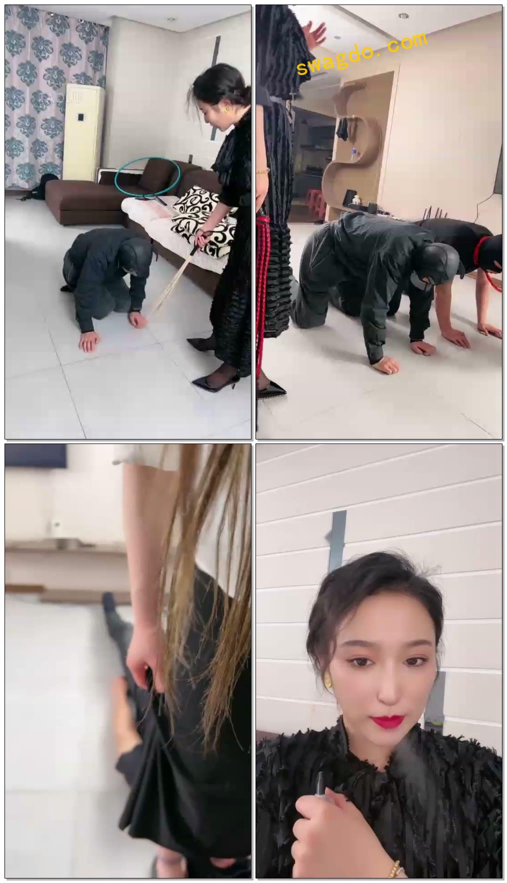 【鑫儿教头】随意玩耍两个贱奴鞭打羞辱骑马遛狗【50分钟】