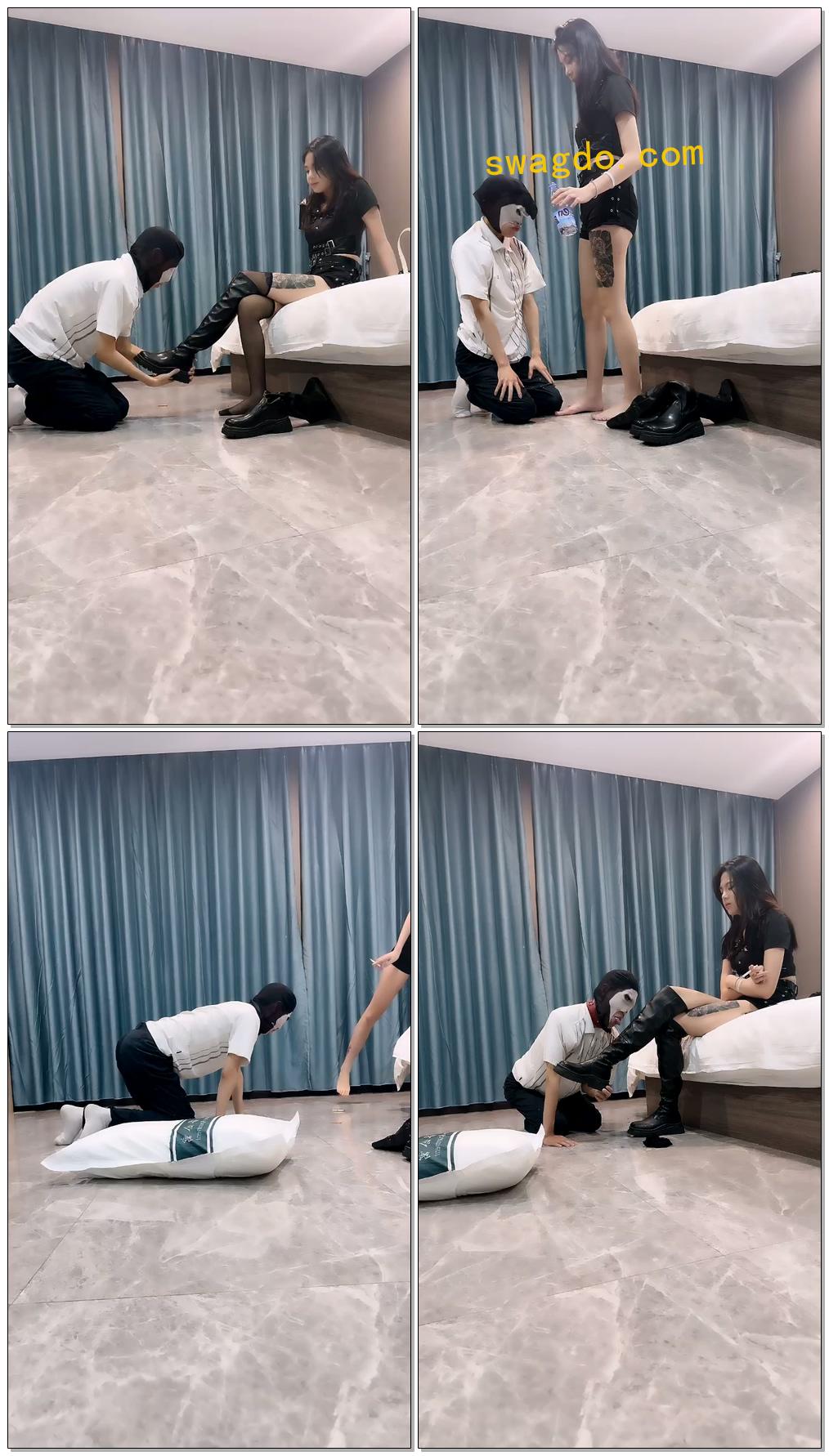 【梦瑶瑶主】长靴丝袜调教贱狗【43分钟】