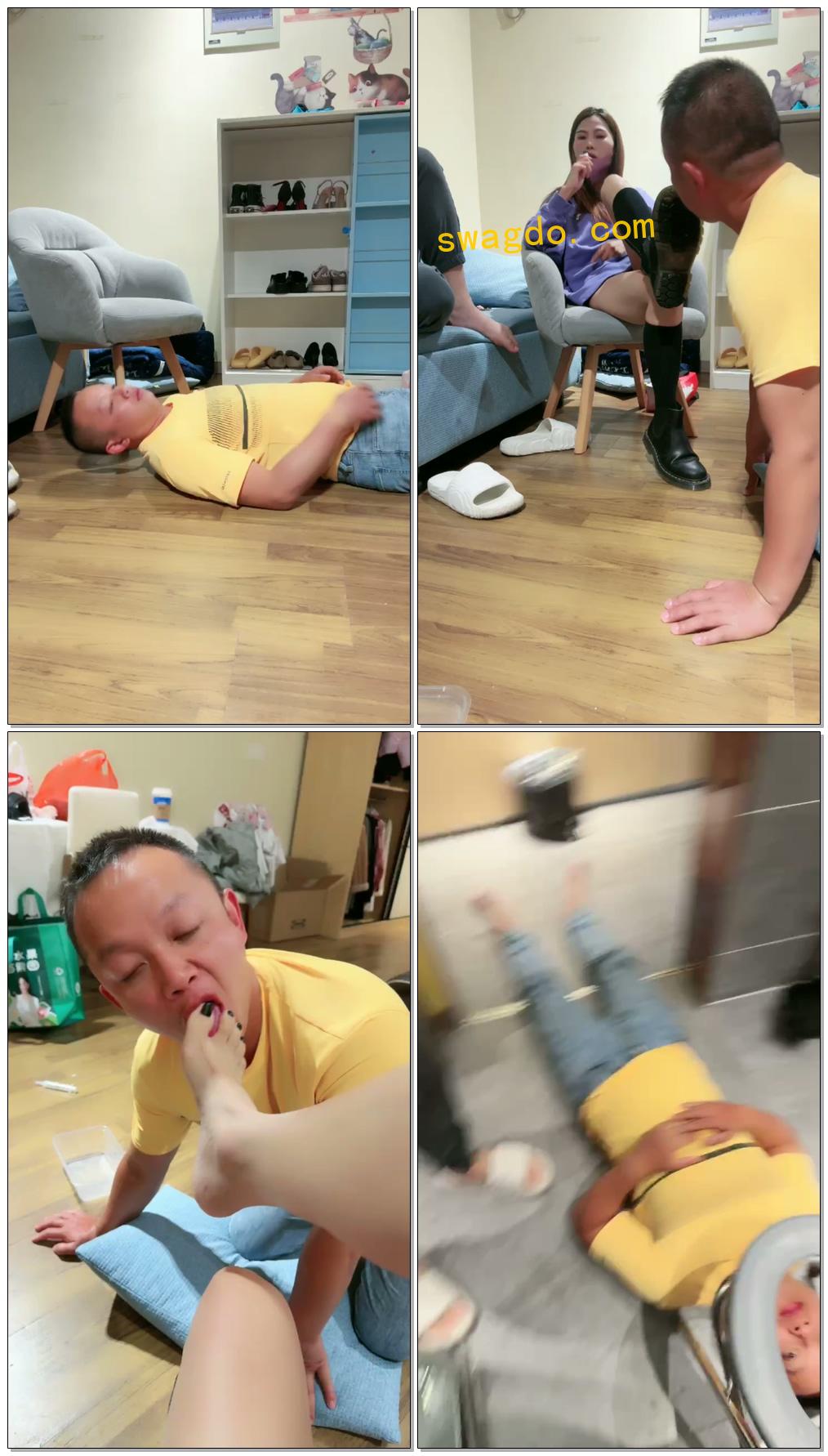 【苏州安主子夫妻SS】全体重踩踏，暴打口嗨狗【45分钟】