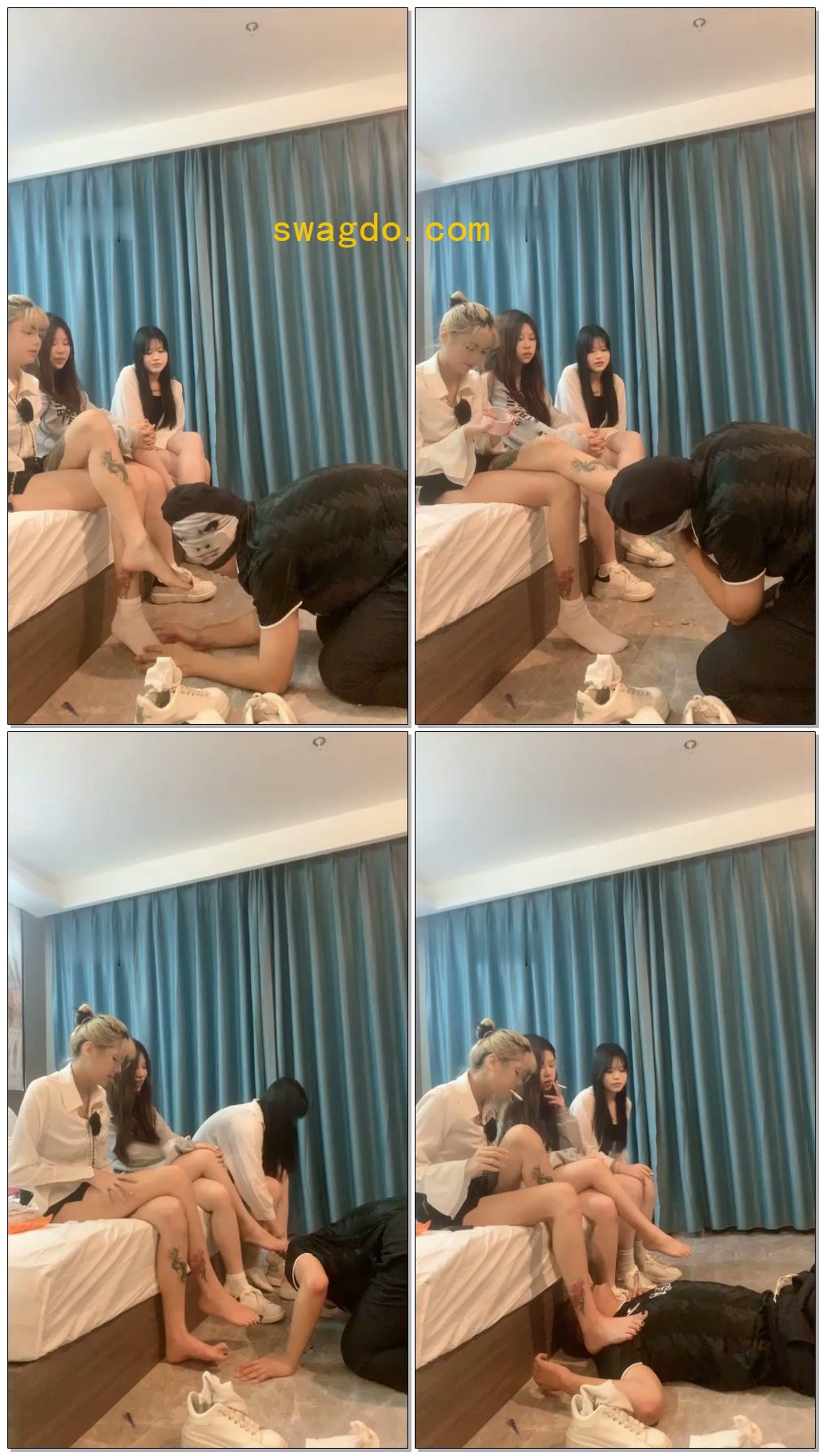 【妍琦Ss】三主tiaojiao舔脚舔鞋踩踏深喉【20分钟】