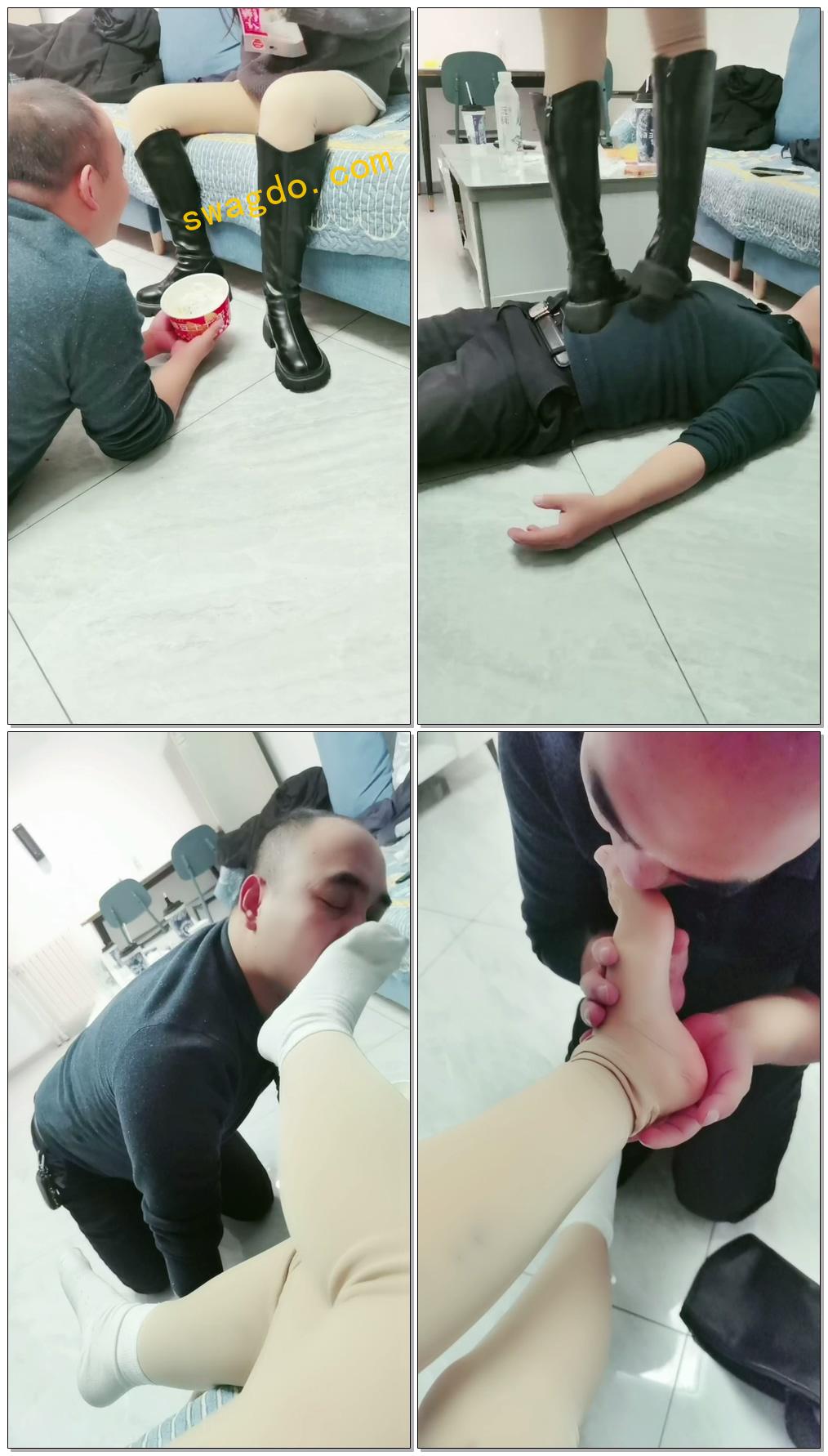 【西北傻子】TJ素人学生圣水泡面白袜套丝【40分钟】