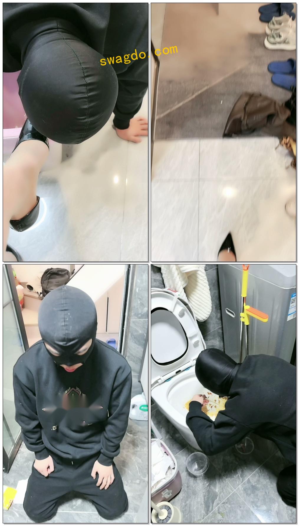 【芮兮夫妻SS】调贱狗，吃烟头，马桶里吃黄金泡面【46分钟】