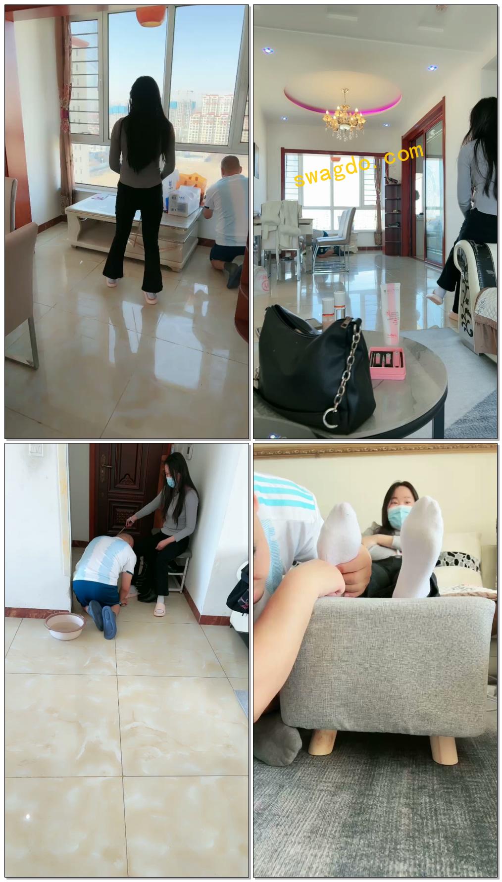 【西北傻子】主人训傻子干家务狗【90分钟】