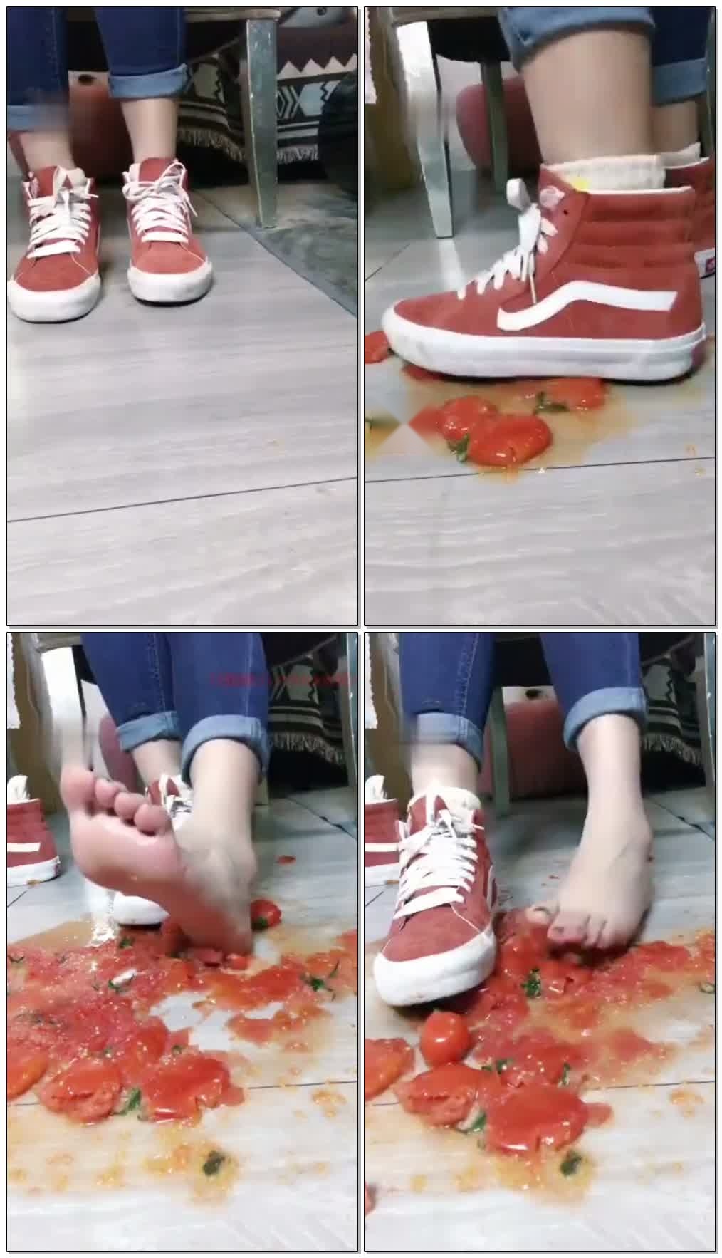 【美离子】踩食物vans帆布鞋,裸足【45分钟】