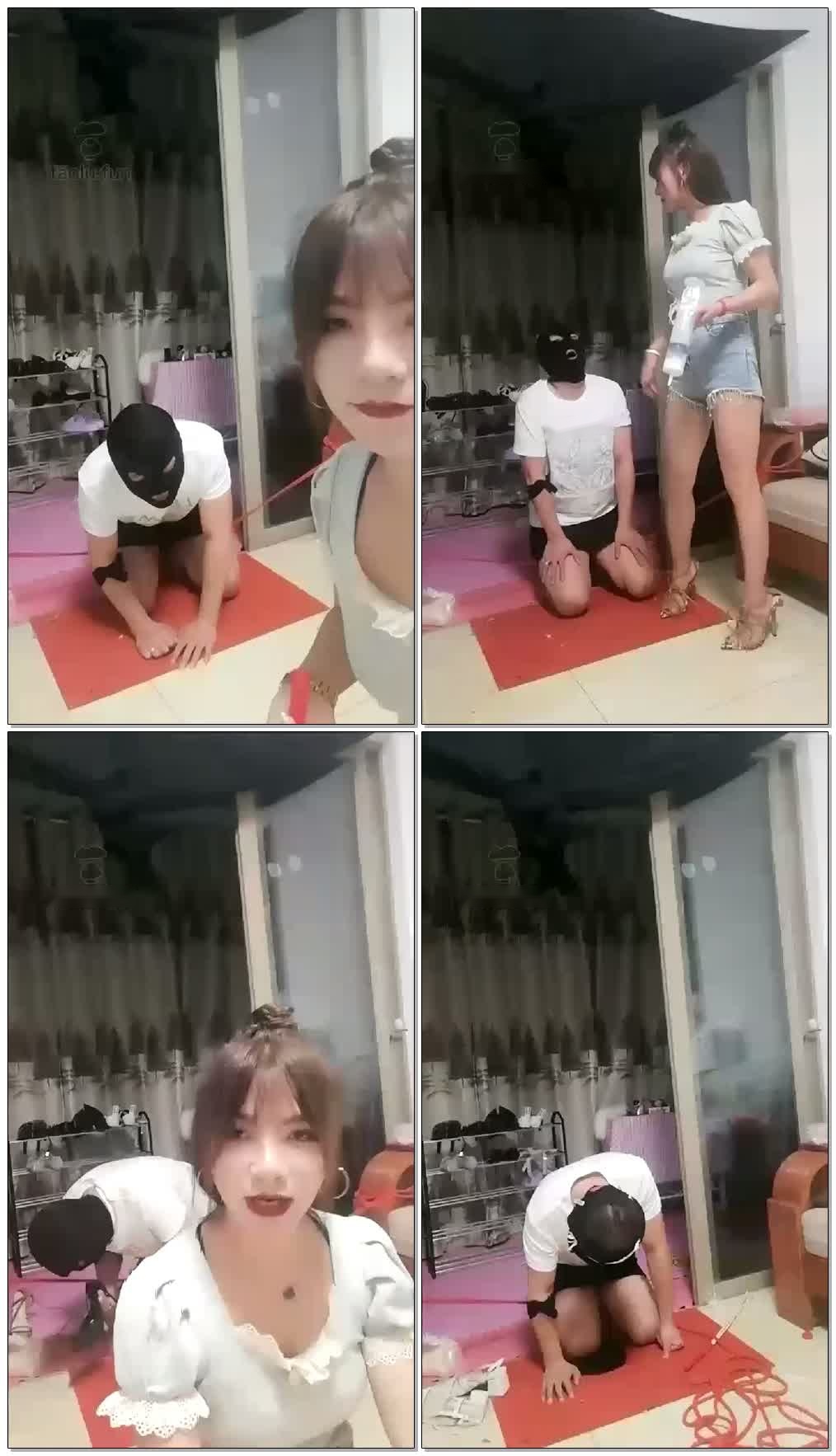 【贵阳女王夏天】暴打贱狗,踢裆,耳光,裸足喂食【54分钟】【高清】