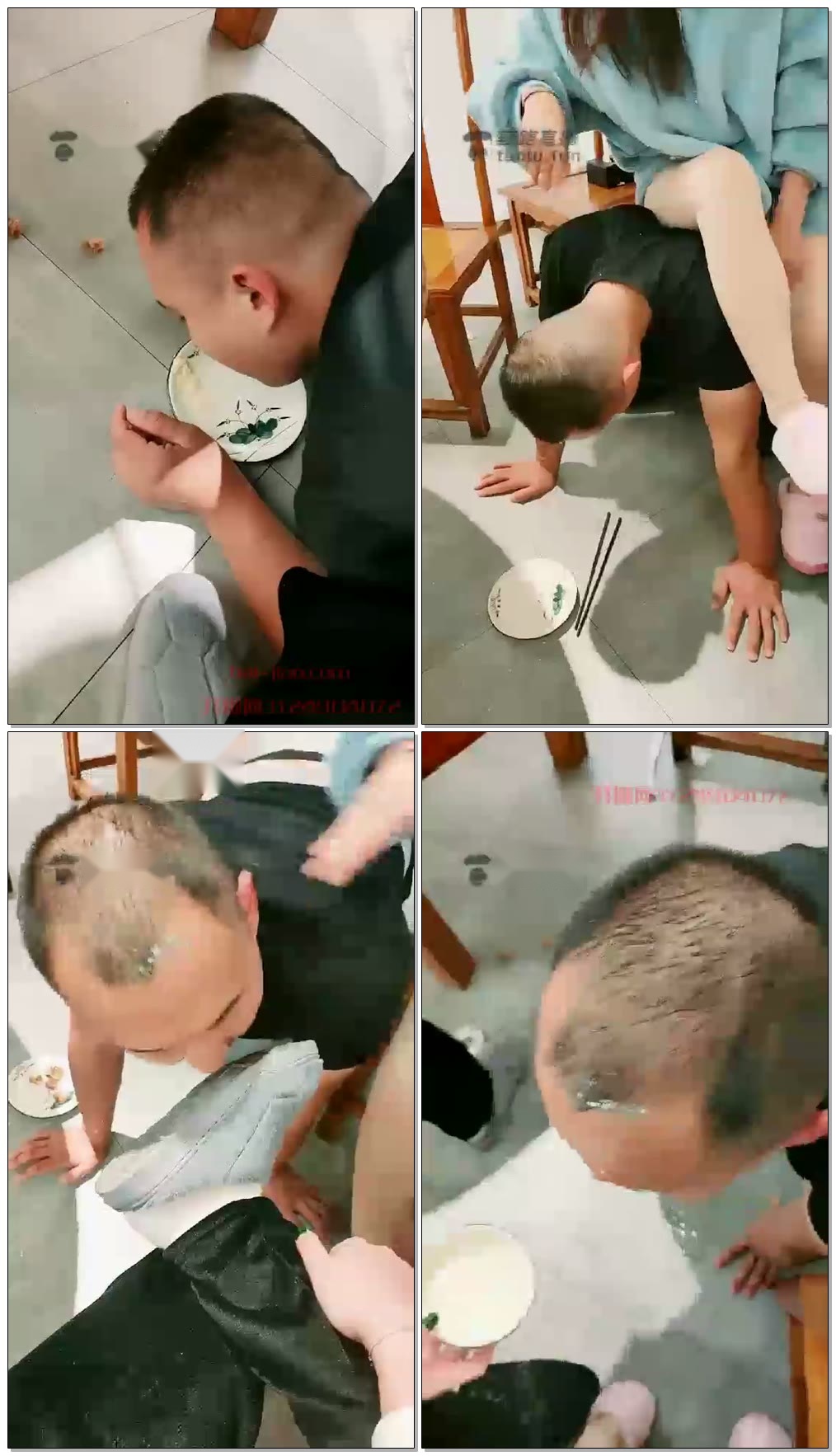 【郑州之卿S】饭店桌下偷吃的小贱狗【18分钟】【标清】