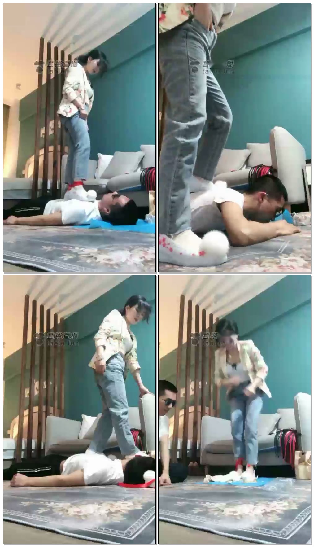 【丹丹S】可爱小白鞋重度踩踏,棉袜制作狗粮【42分钟】【标清】