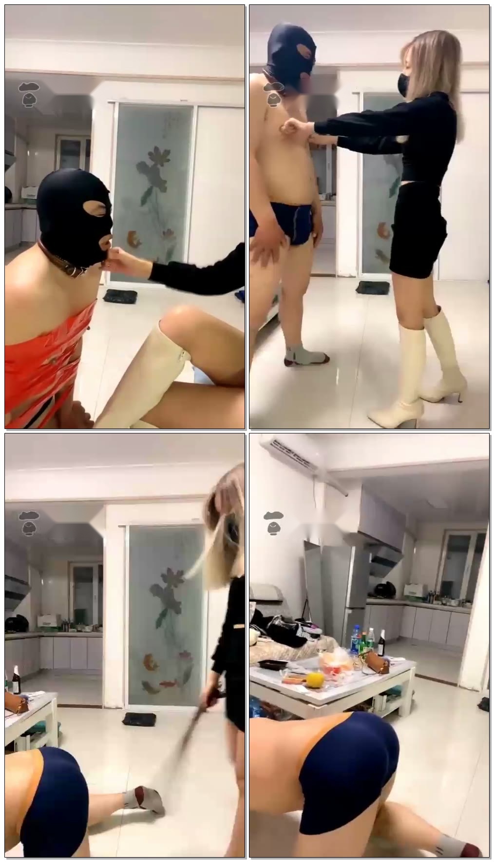 【小公主lios】白靴&运动鞋,踢裆深喉虐乳暴力调教【47分钟】