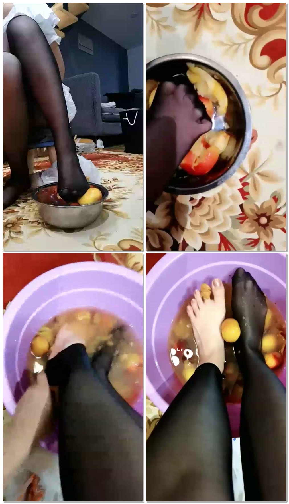 【希蓝郡主】第一视角踩水果,贱狗来喝洗脚水【32分钟】