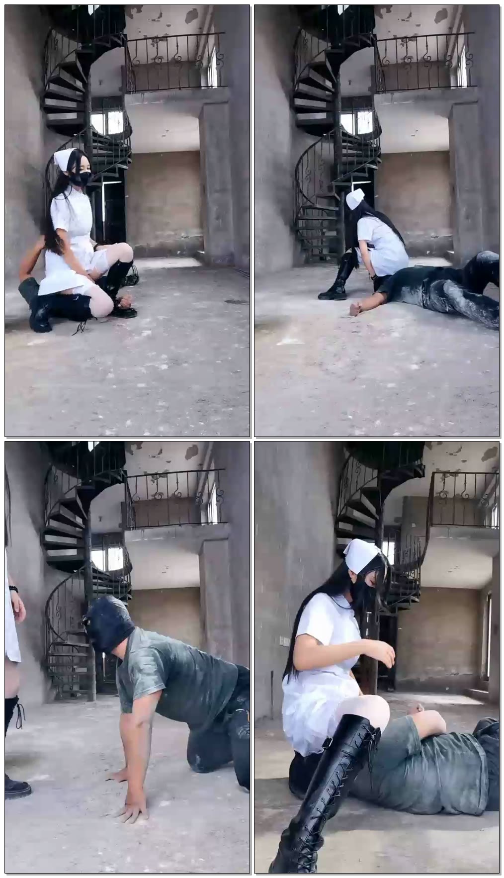 【猫神大人】(皮靴爆踹)女护士威胁病人签卖身契(上)【20分钟】