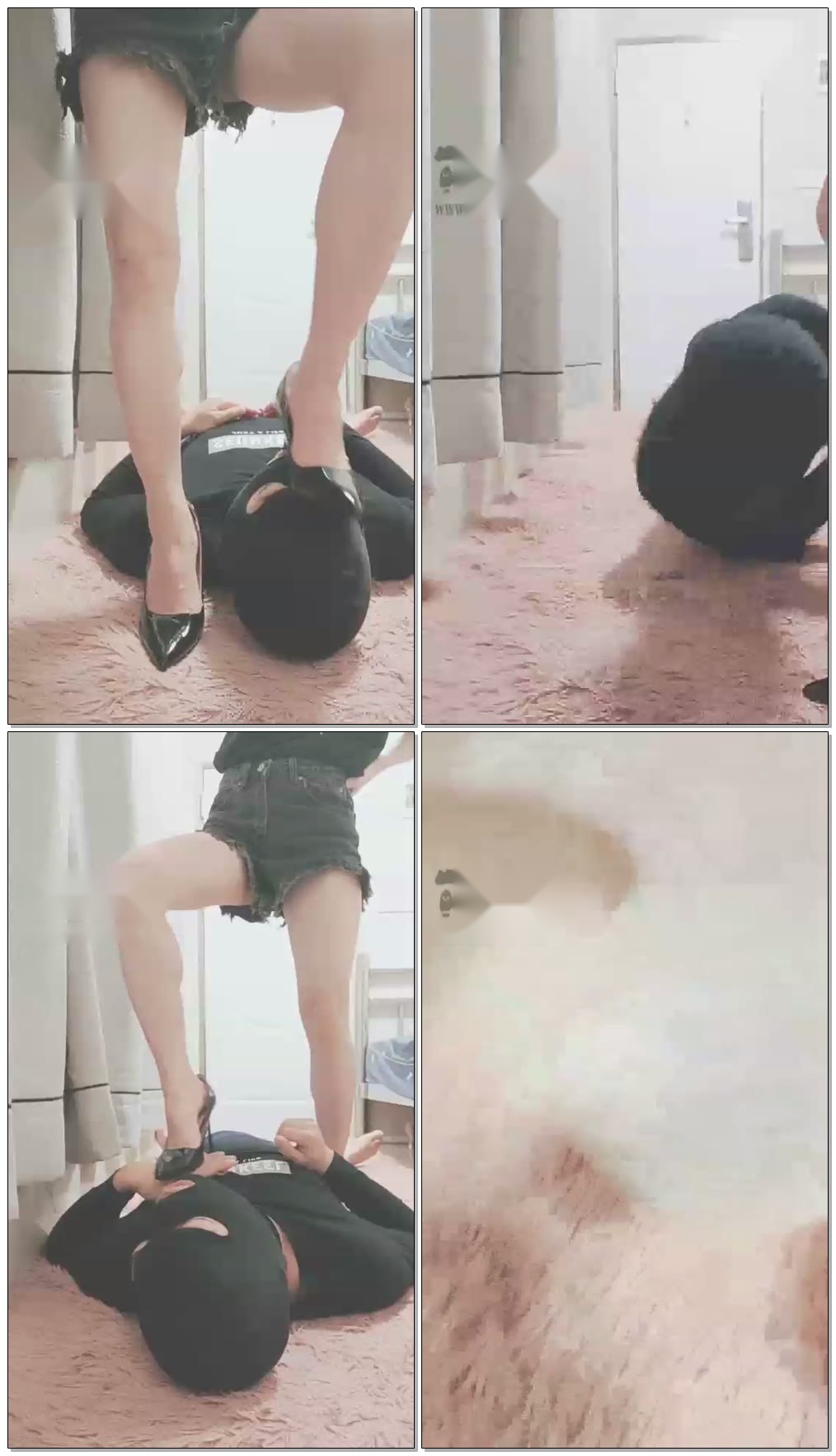 【灵竹】强迫贱狗吃主人的高跟鞋,强迫贱狗闻原味鞋子【20分钟】