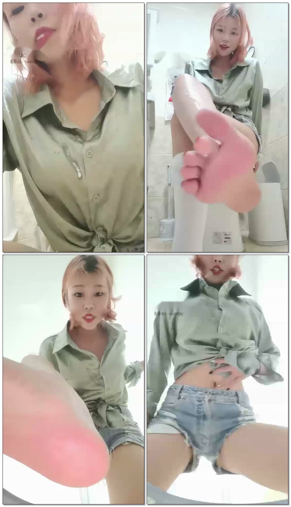 【白桃】第一视角红绿灯绿帽马桶舔肚脐榨汁【38分钟】