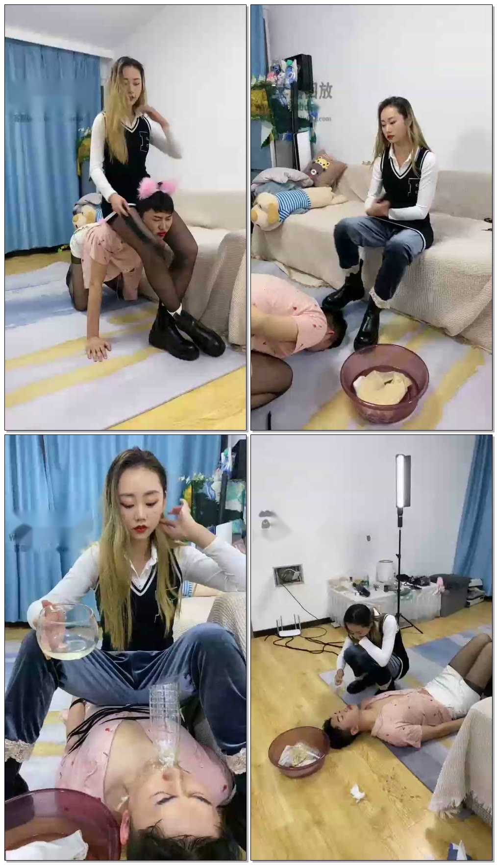 【二宝s】圣水三次洗脚内裤水混合喝完打吐【70分钟】