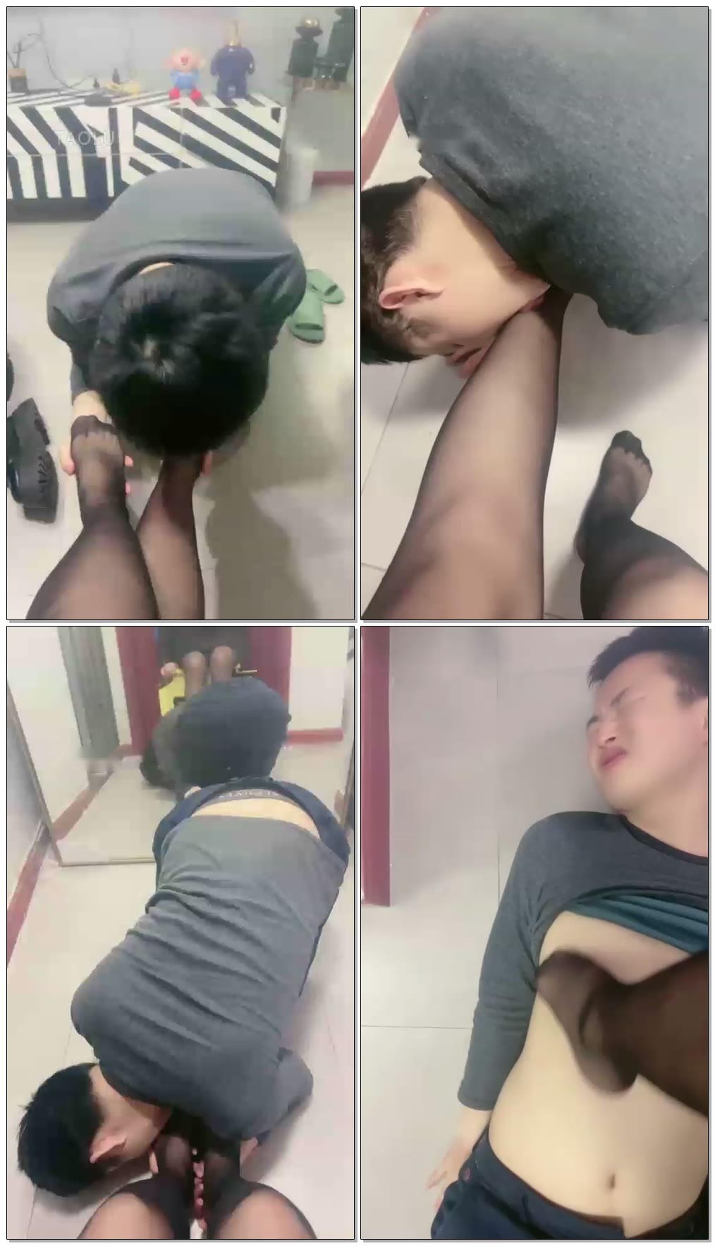 【黑兔sama】调教舔丝袜脚踩踏【23分钟】