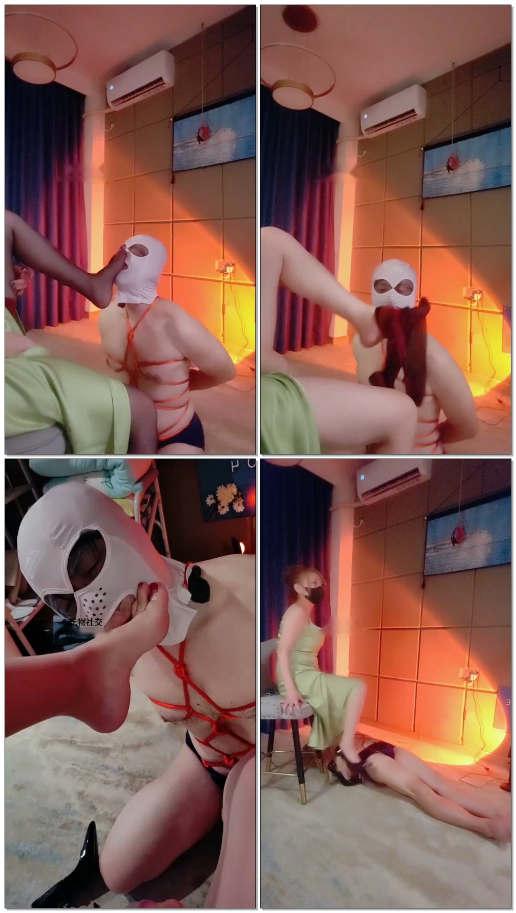 【魔鬼天使】捆绑虐乳舔脚【35分钟】