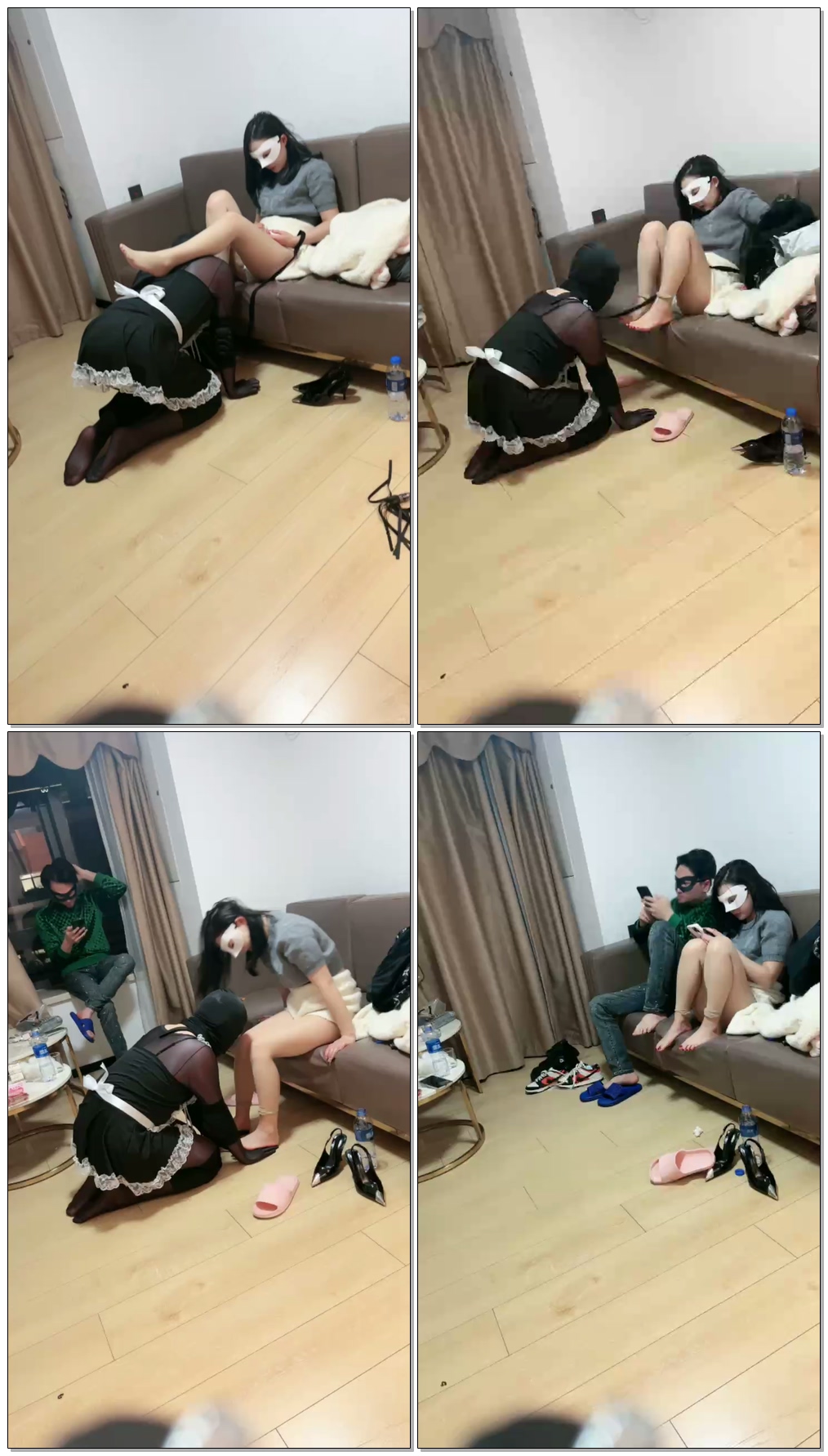 【蜜蜂00后情侣主】ATM情侣主家奴伺候【48分钟】